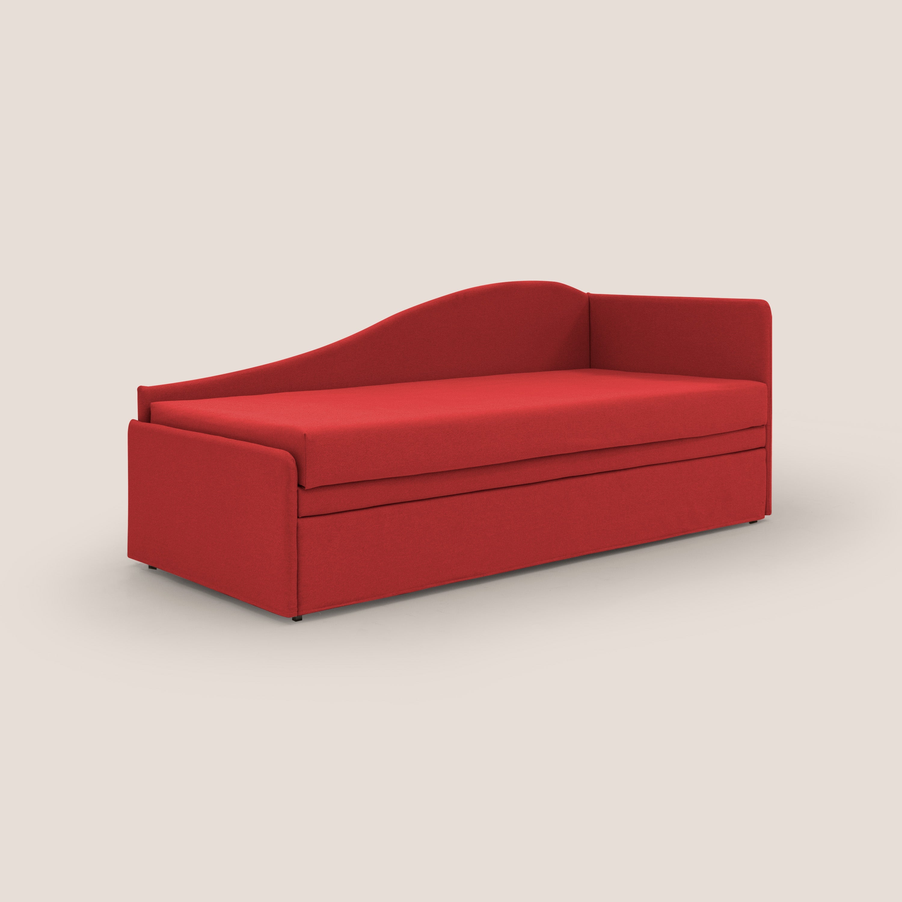 Nolo Divano duplex con doppio letto in tessuto simil cotone impermeabile T13 rosso - divani.store