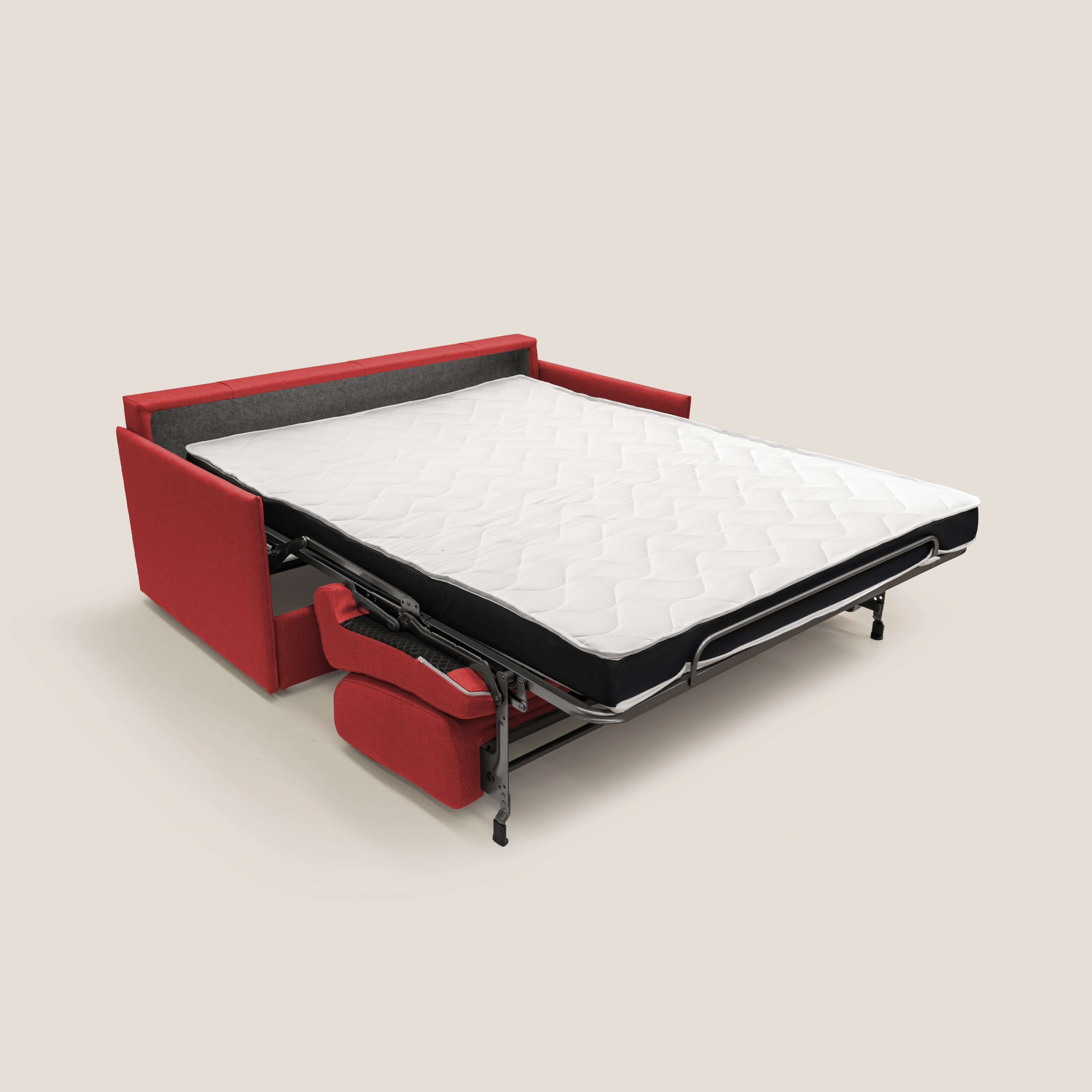 Evans Divano letto matrimoniale in tessuto impermeabile T13 rosso - divani.store