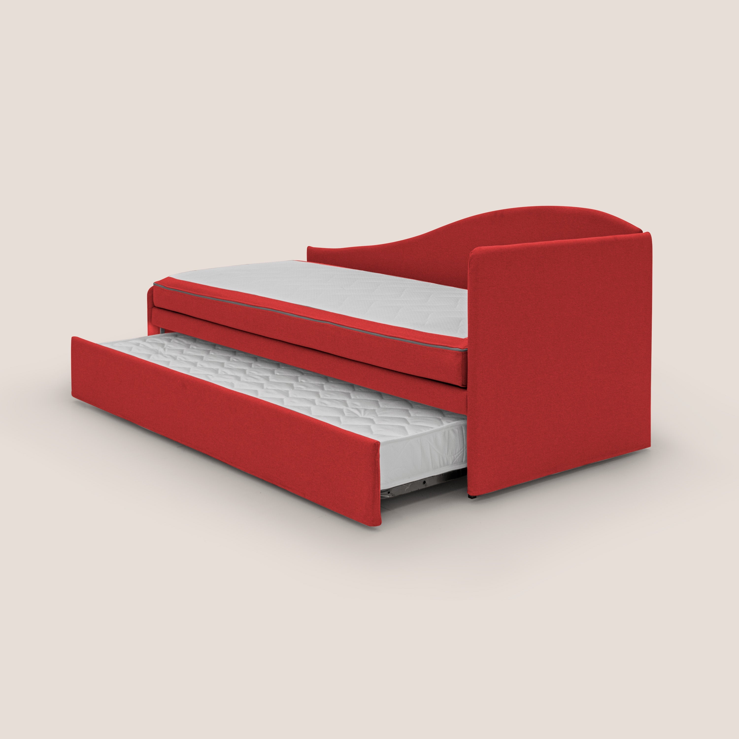 Nolo Divano duplex con doppio letto in tessuto simil cotone impermeabile T13 rosso - divani.store