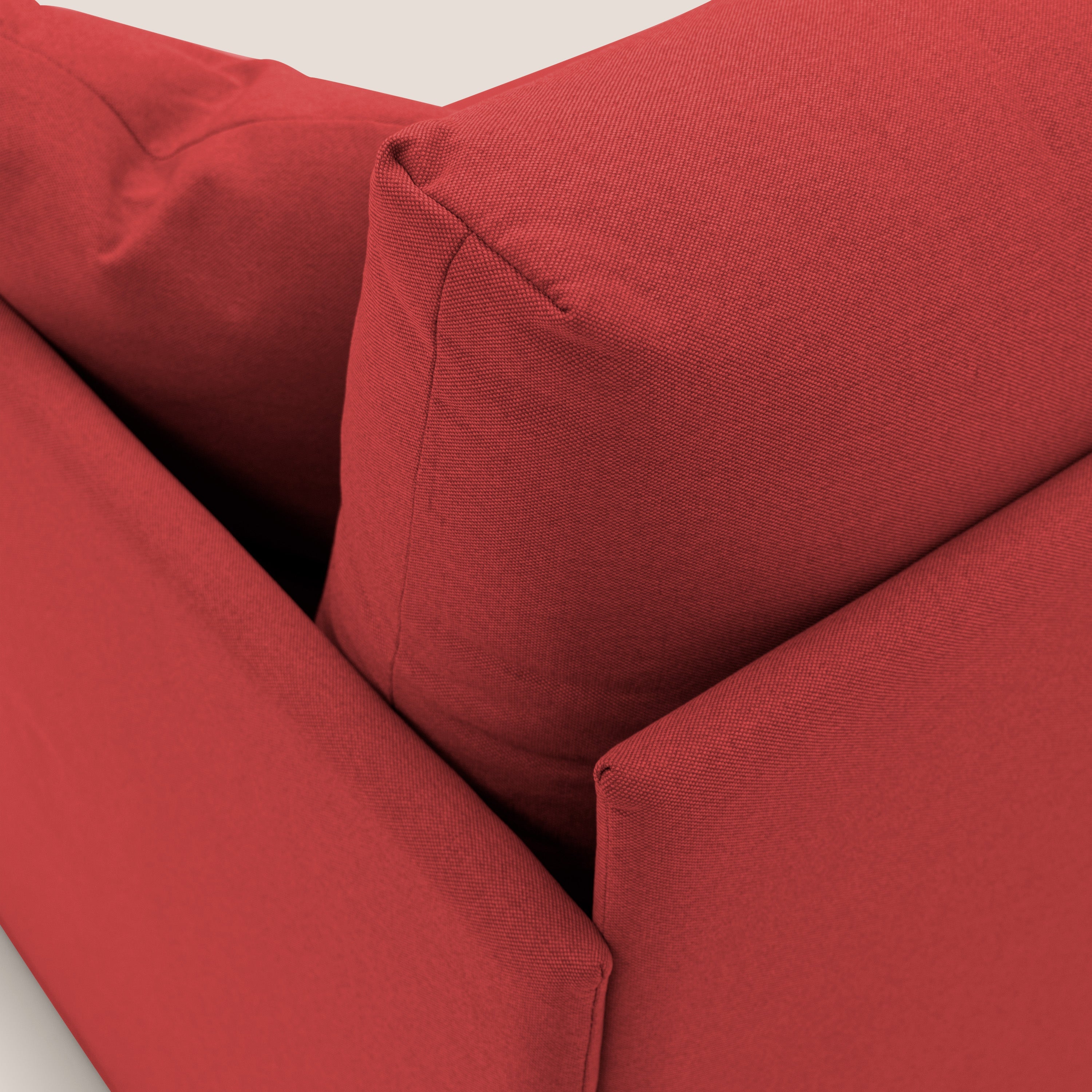 Brera Divano duplex con doppio letto in tessuto simil cotone impermeabile T13 rosso - divani.store