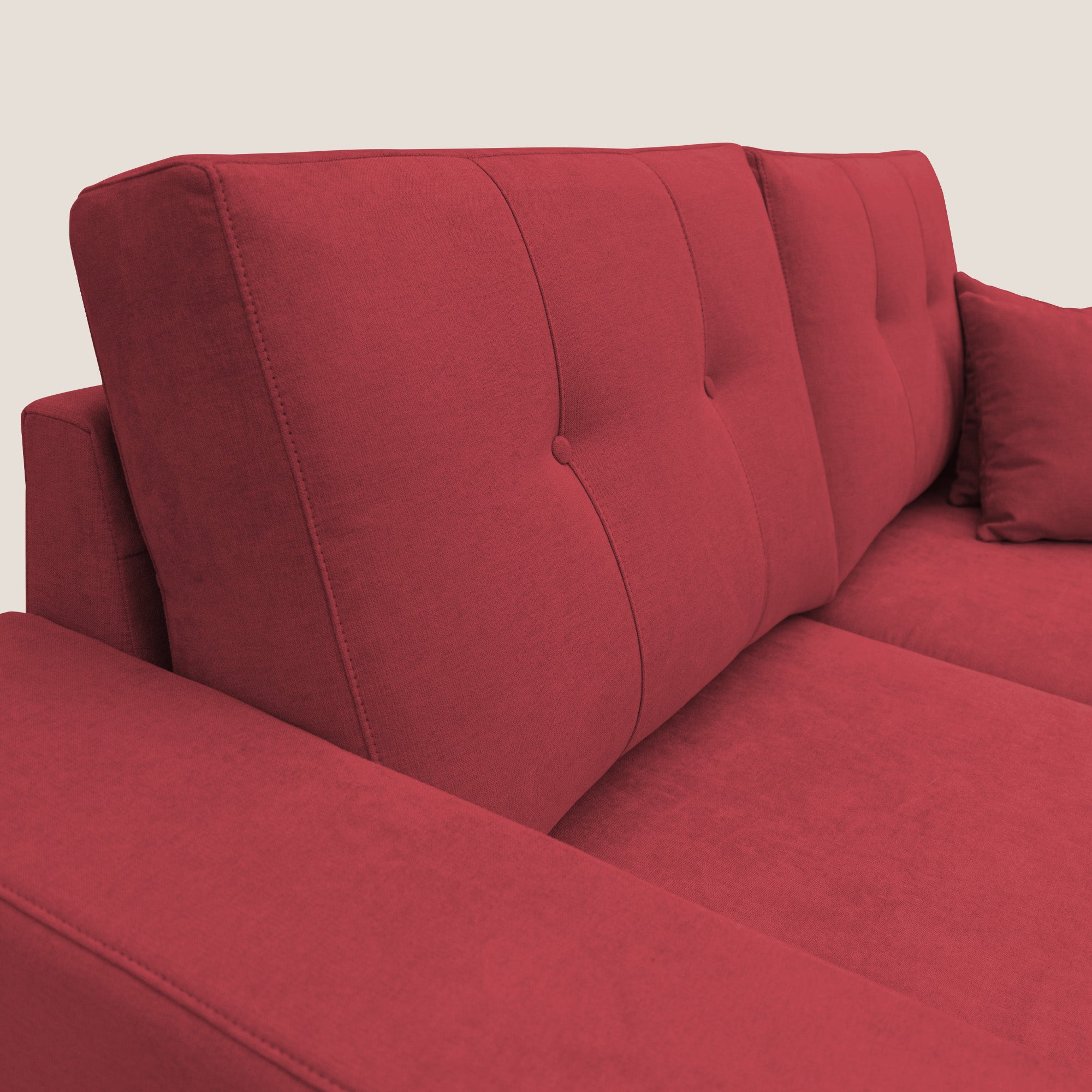 Giove divano in morbido tessuto impermeabile T02 rosso - divani.store