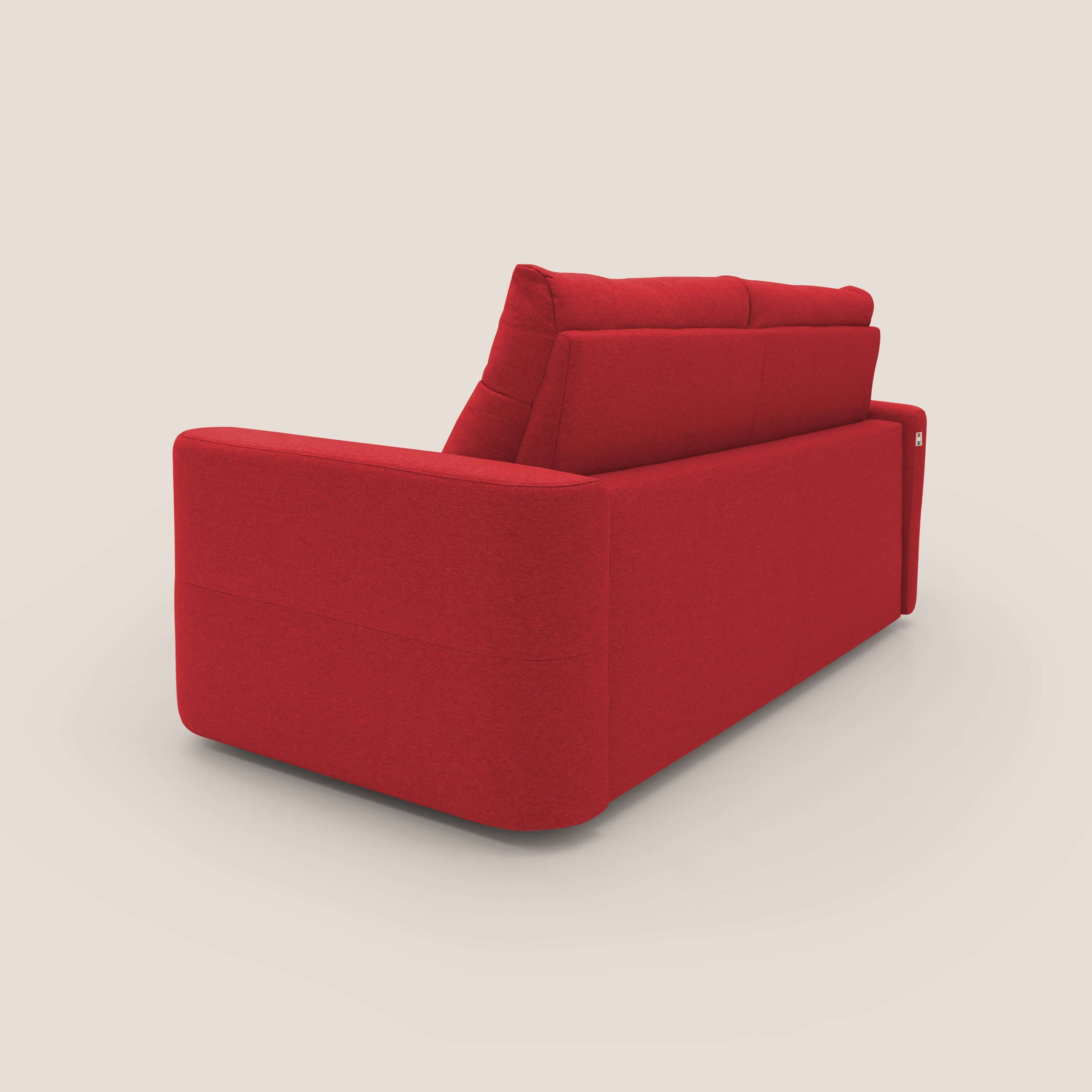 Cupido Divano letto materasso H18 cm e schienale alto in tessuto impermeabile simil cotone T13 rosso - divani.store