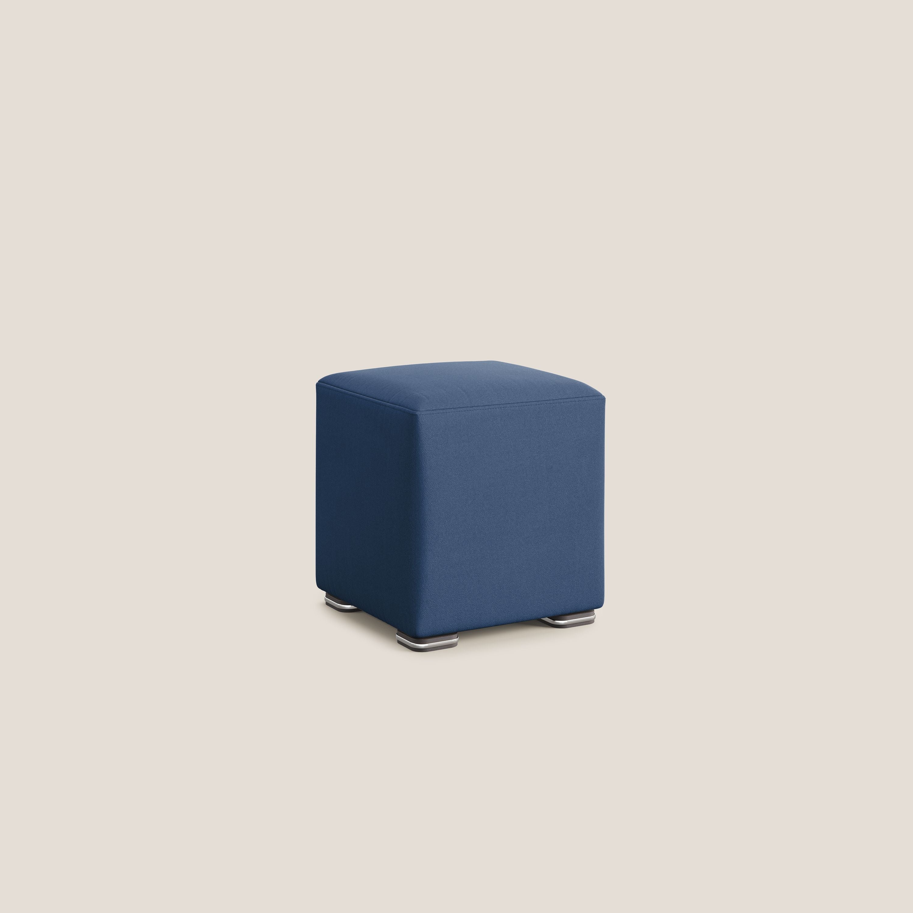 Cube pouf in microfibra smacchiabile T11 blu - divani.store