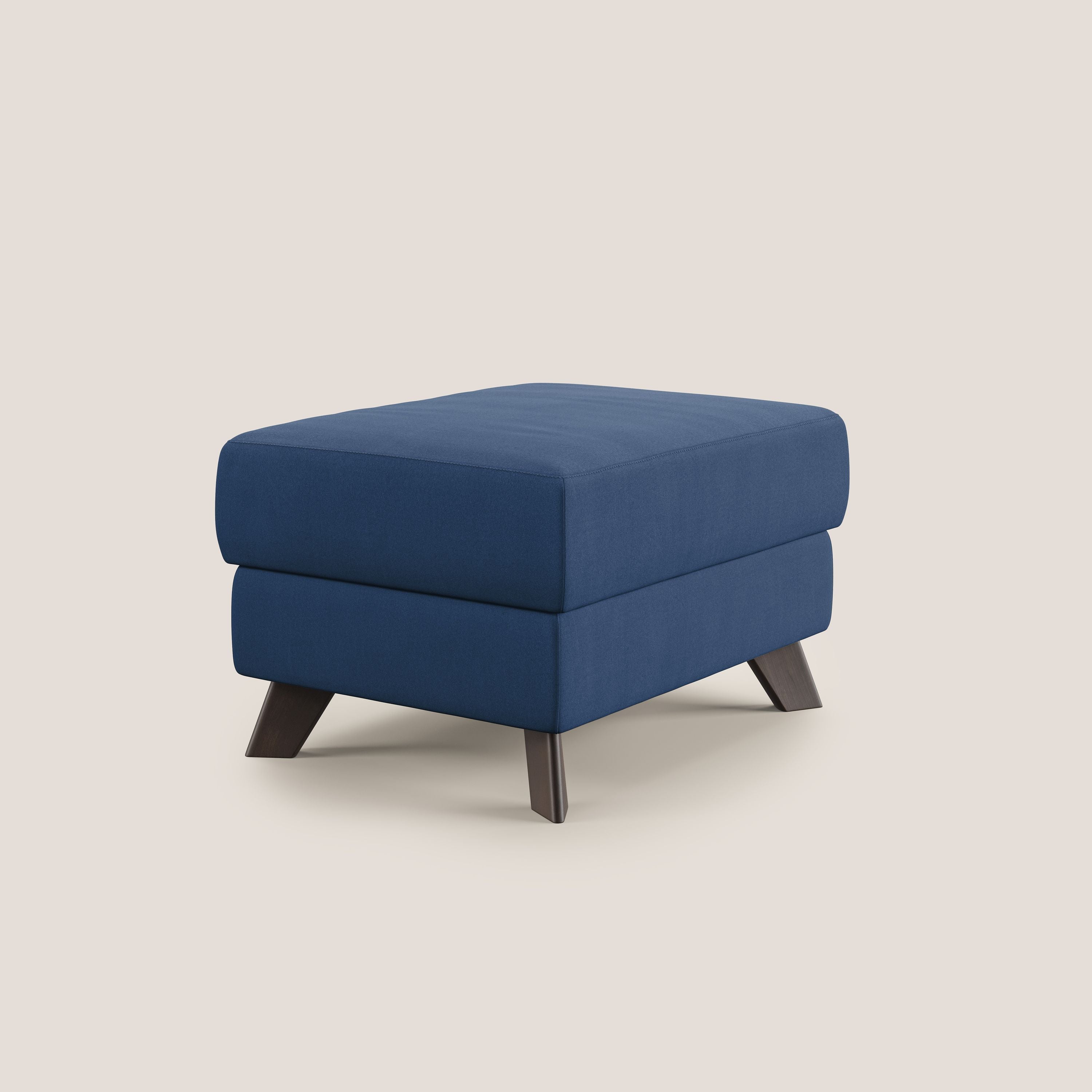 Moon Pouf contenitore e piedini alti in microfibra impermeabile T11 blu - divani.store