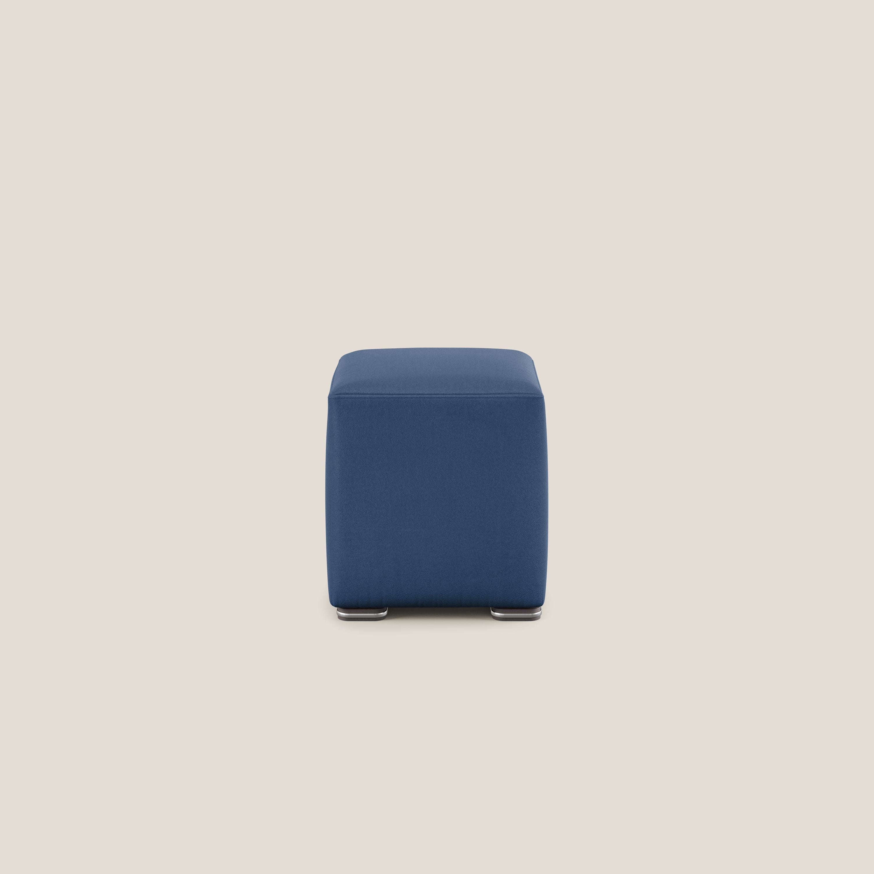 Cube pouf in microfibra smacchiabile T11 blu - divani.store