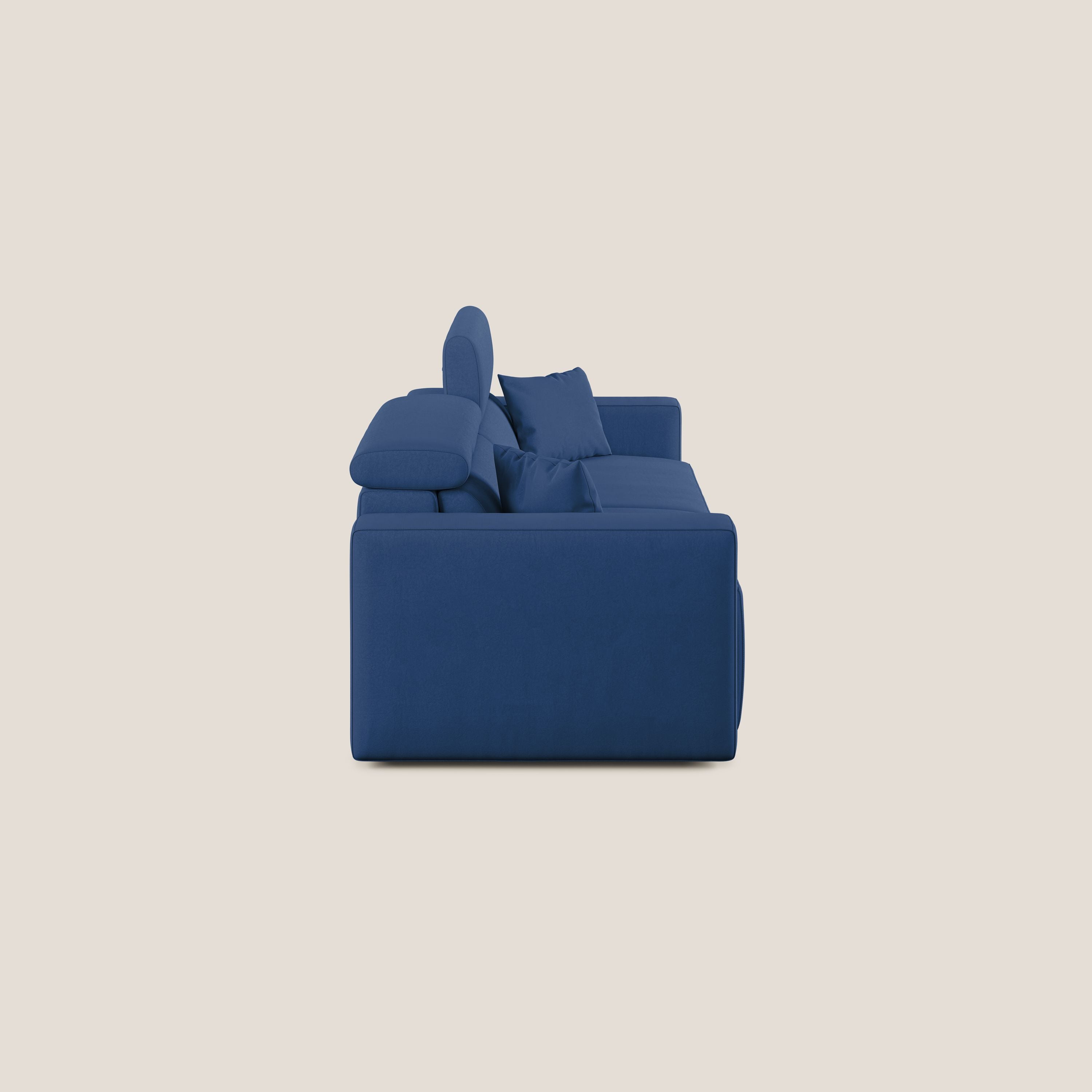 Orwell divano con seduta estraibile in microfibra smacchiabile T11 blu - divani.store