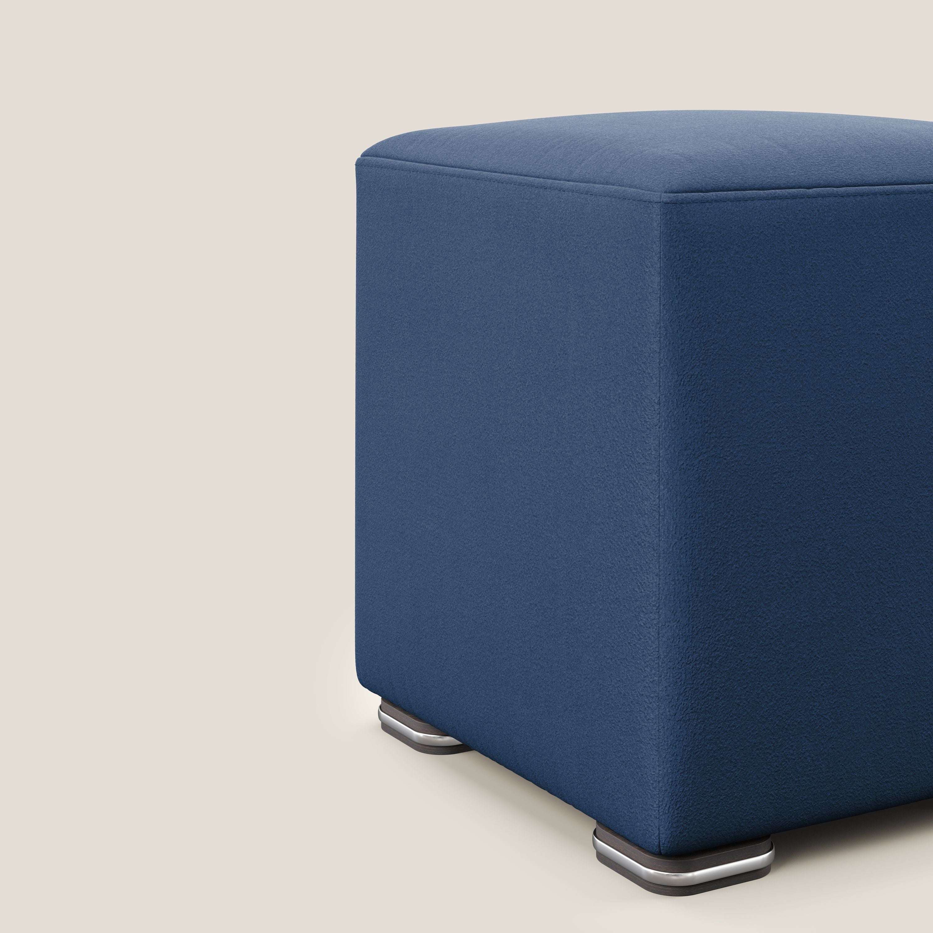 Cube pouf in microfibra smacchiabile T11 blu - divani.store