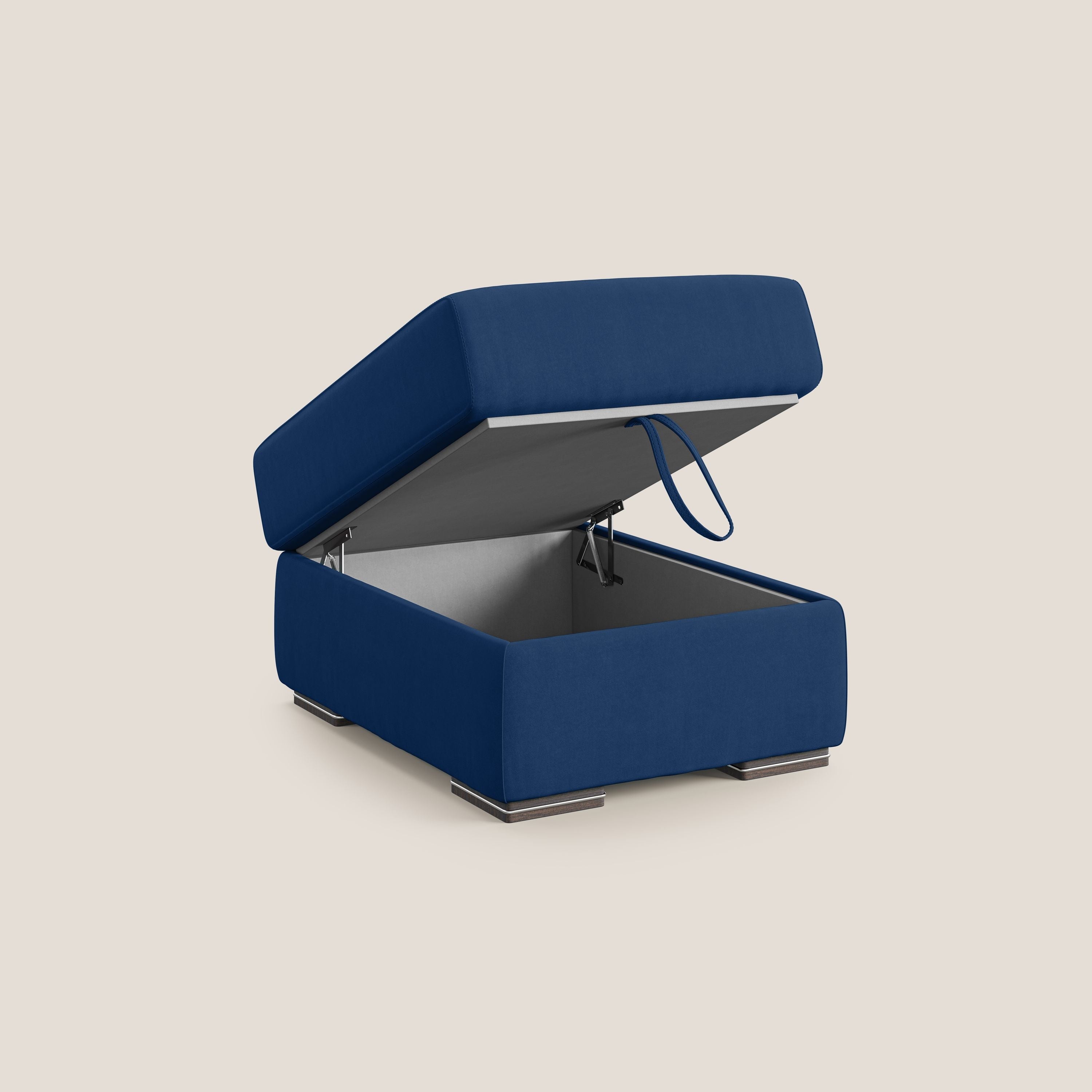 Sun pouf apribile contenitore in microfibra smacchiabile T11 blu - divani.store