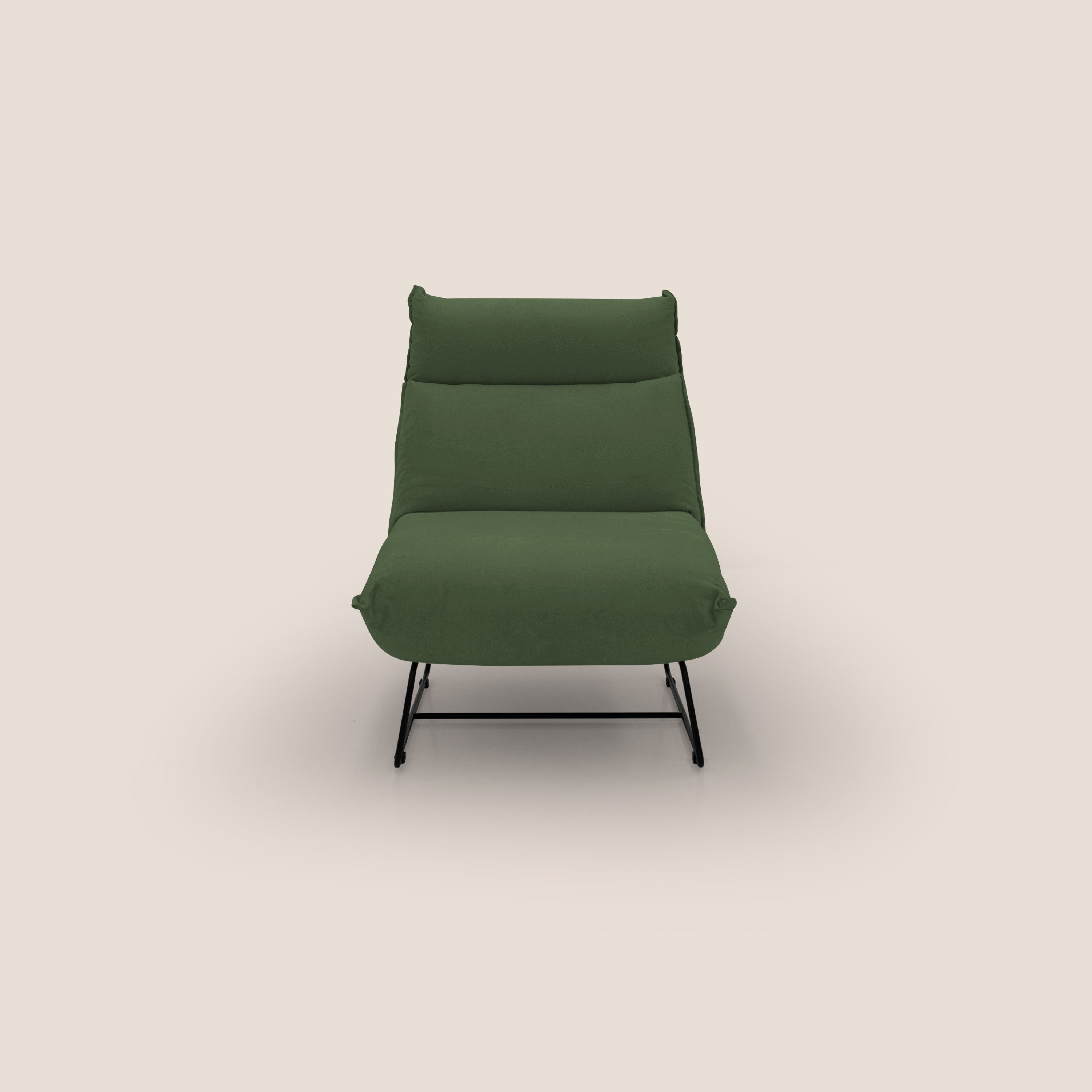 Tessa Poltroncina dal design moderno in morbida microfibra smacchiabile T11 verde - divani.store