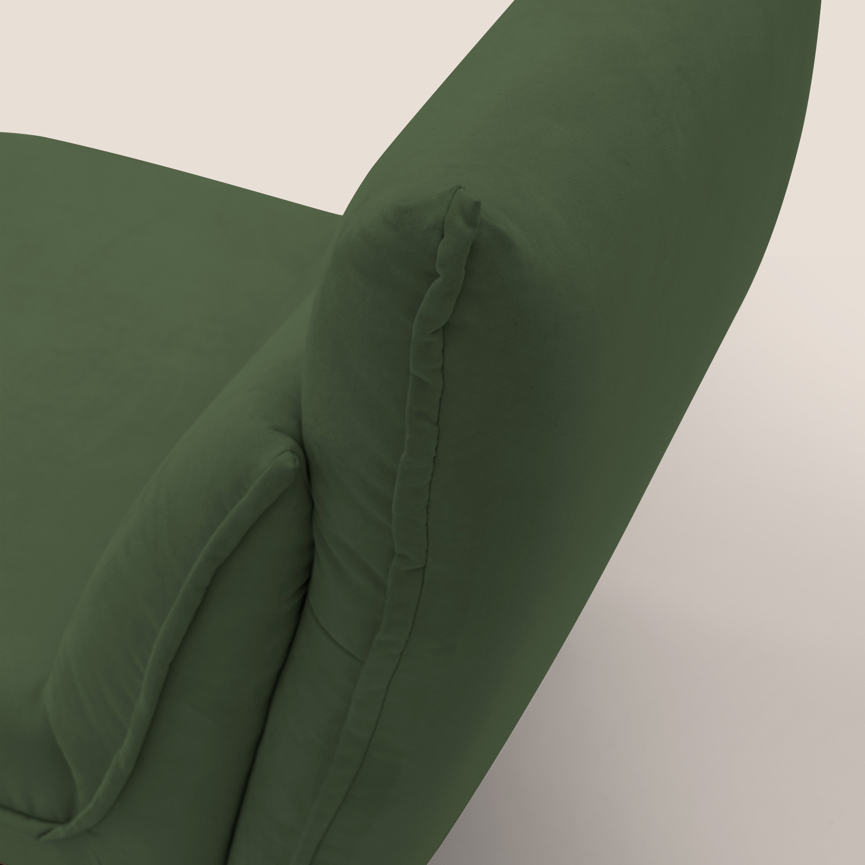 Tessa Poltroncina dal design moderno in morbida microfibra smacchiabile T11 verde - divani.store