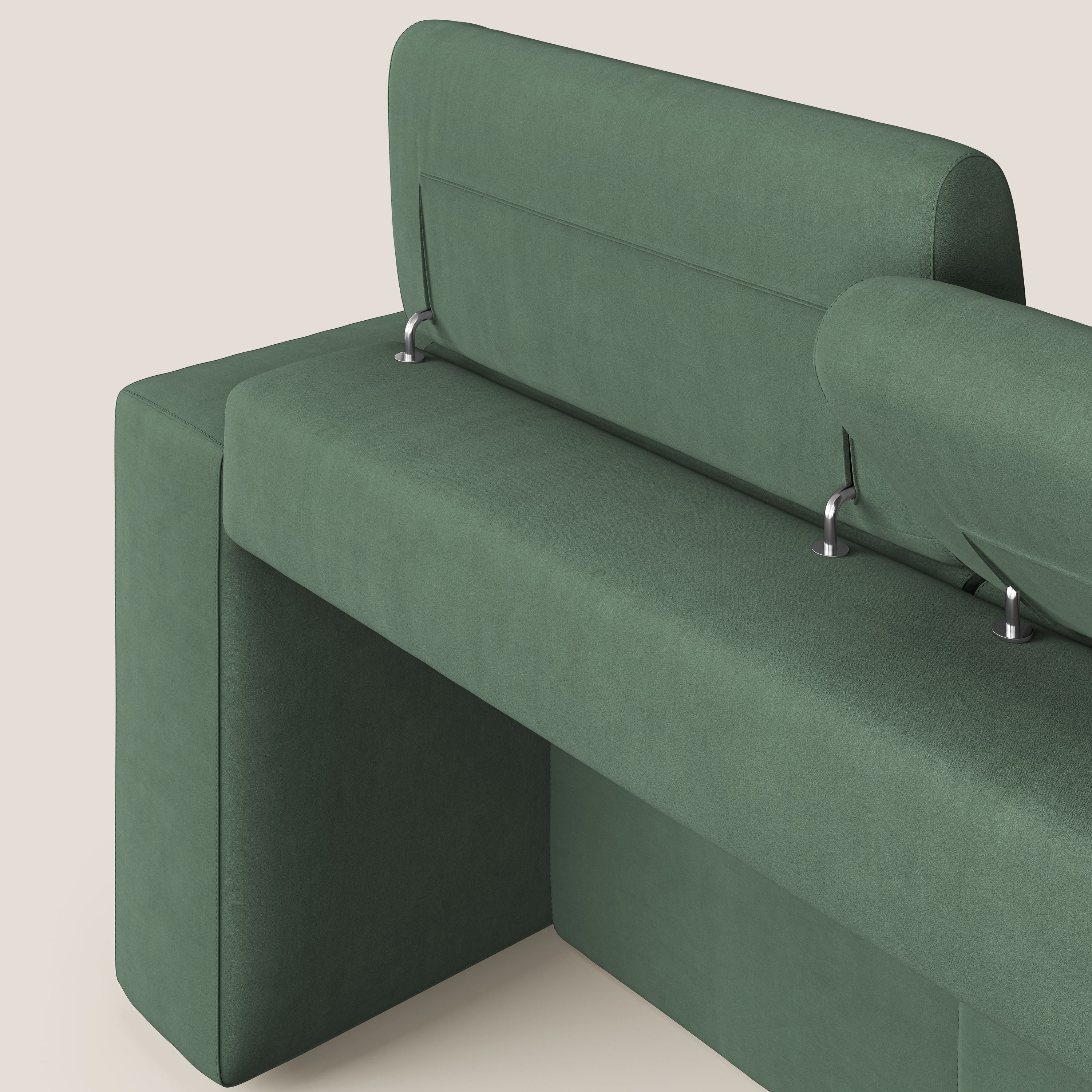 Orwell divano con 3 sedute estraibili in microfibra smacchiabile T11 verde - divani.store