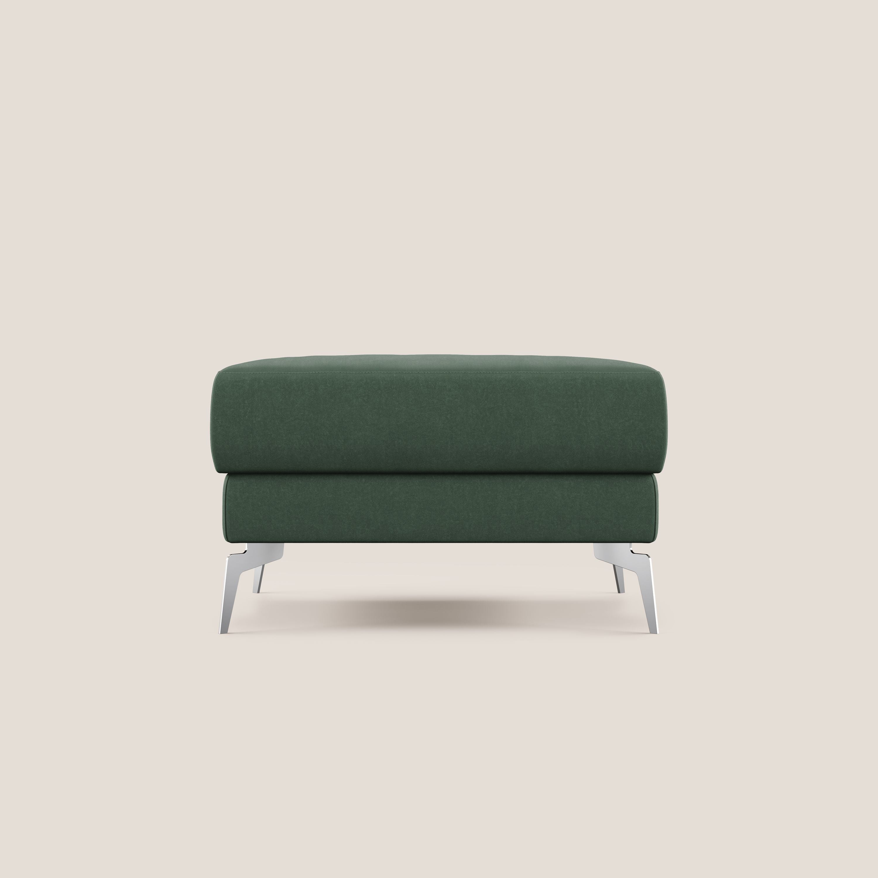 Star Pouf con piedini alti in microfibra impermeabile T11 verde - divani.store