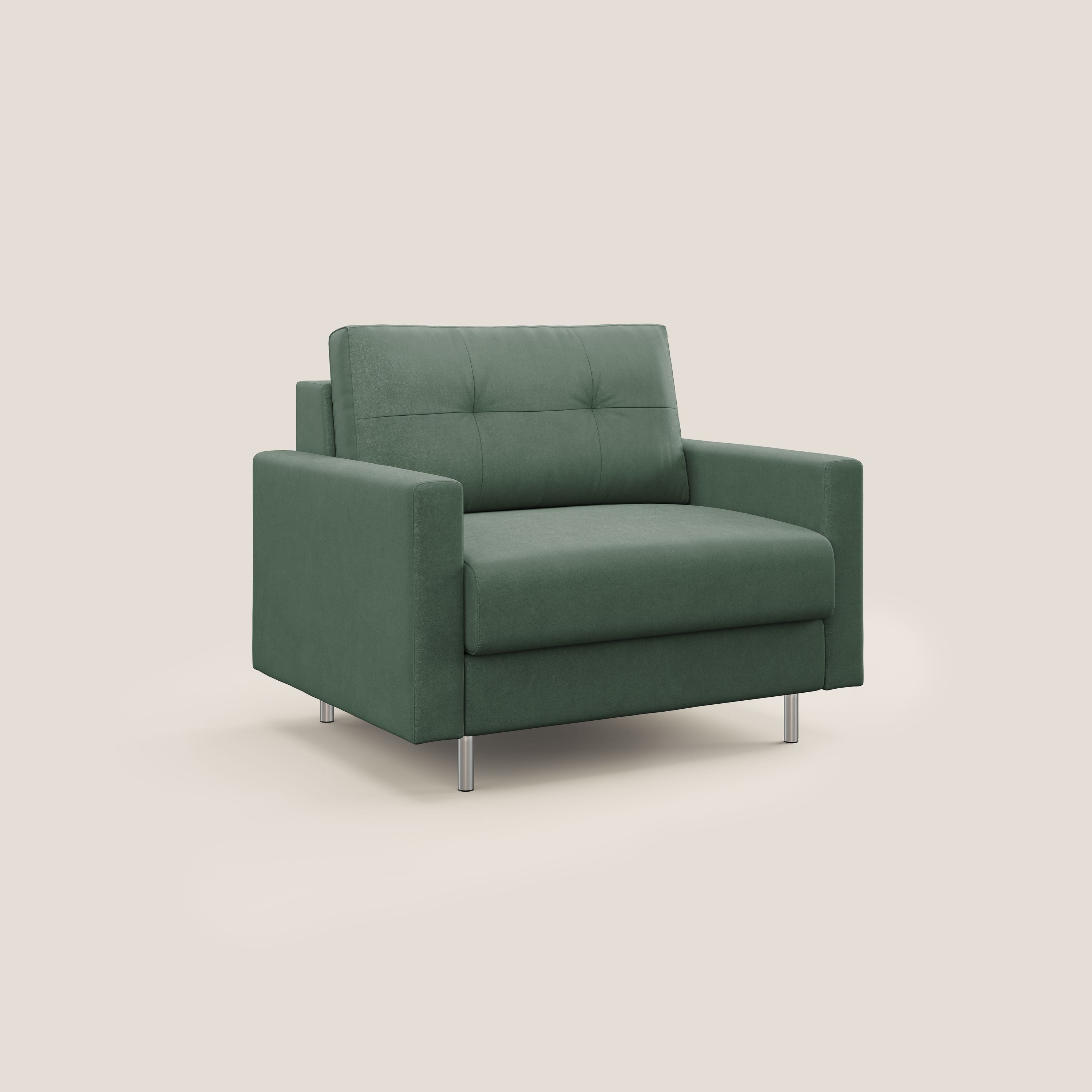 Megan poltrona letto in microfibra smacchiabile T11 verde - divani.store