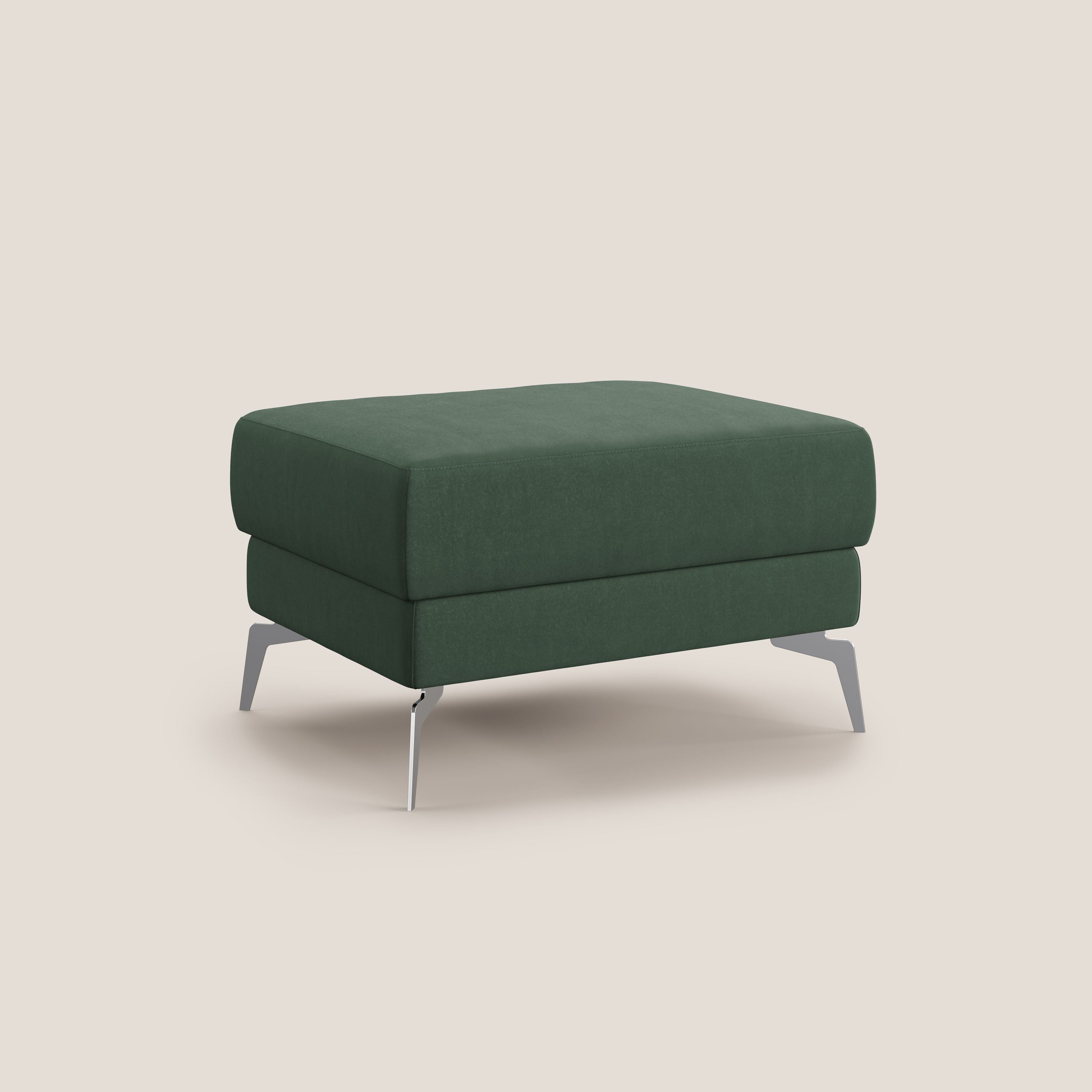 Star Pouf con piedini alti in microfibra impermeabile T11 verde - divani.store