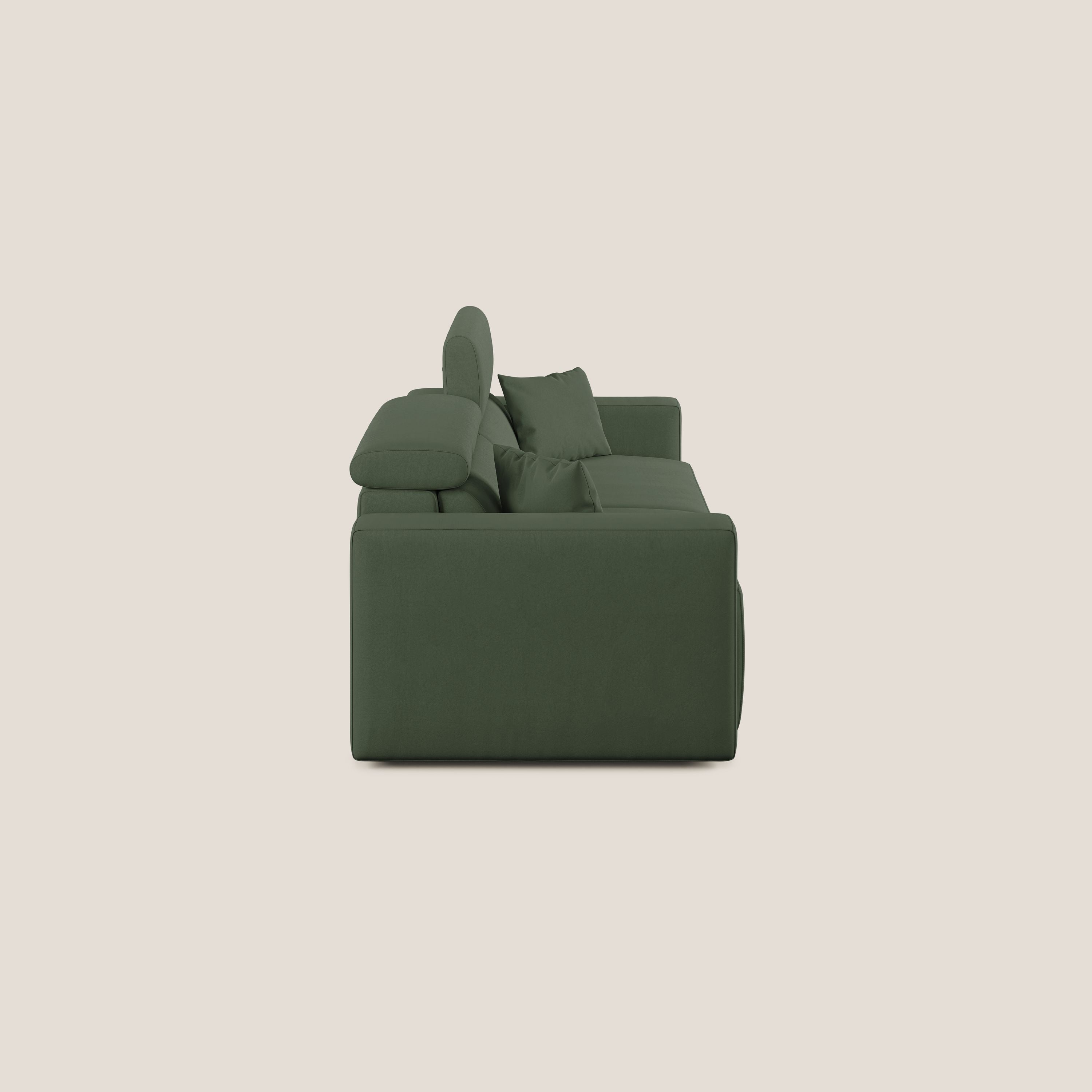 Orwell divano con seduta estraibile in microfibra smacchiabile T11 verde - divani.store