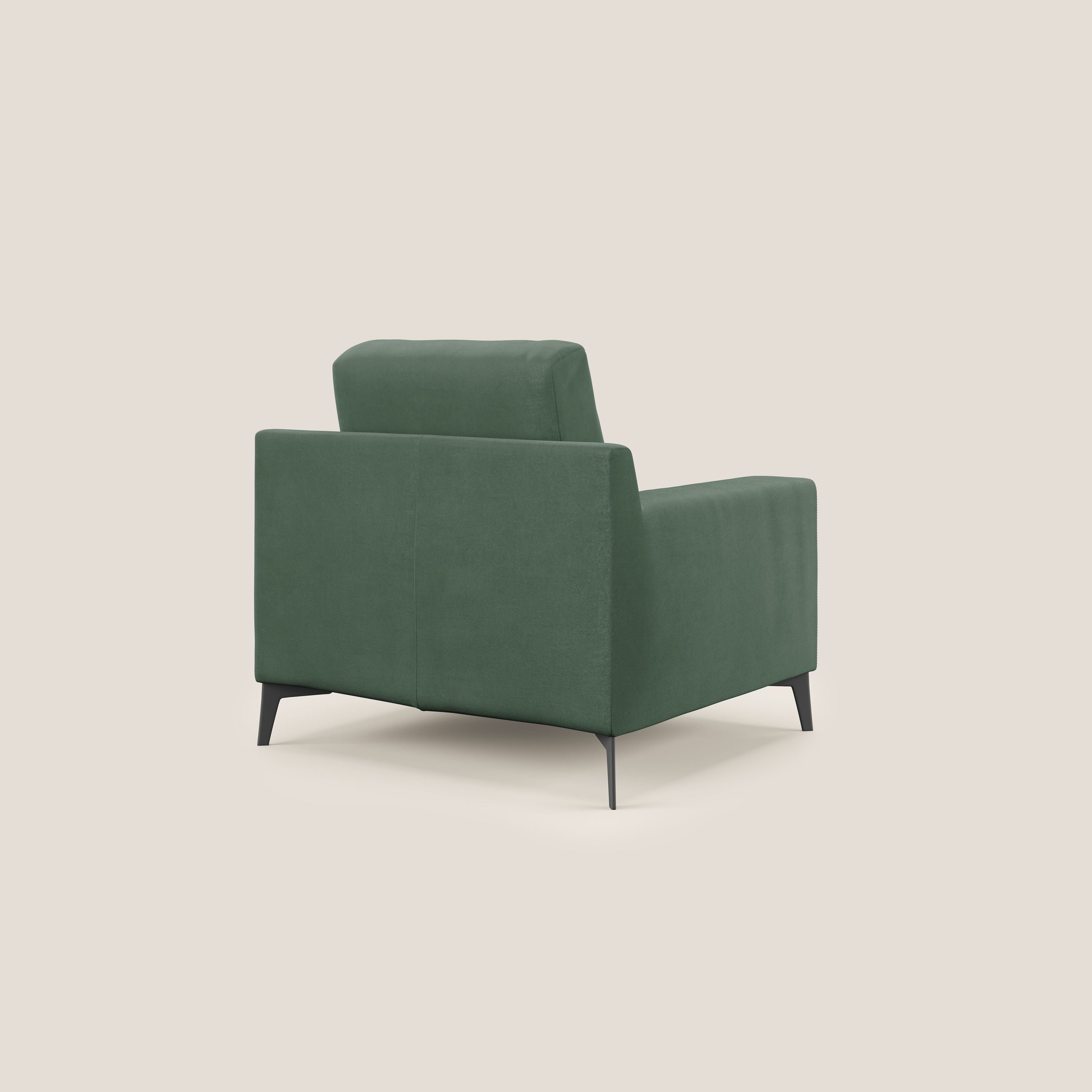 Prestige poltroncina moderna in microfibra smacchiabile T11 verde - divani.store