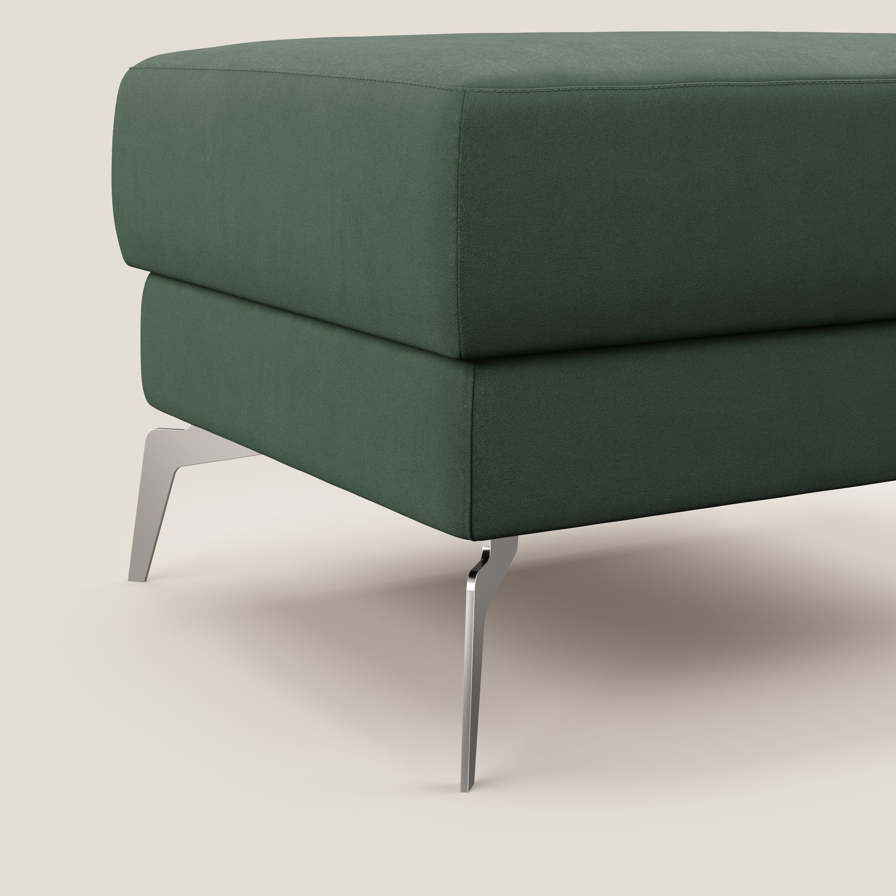 Star Pouf con piedini alti in microfibra impermeabile T11 verde - divani.store