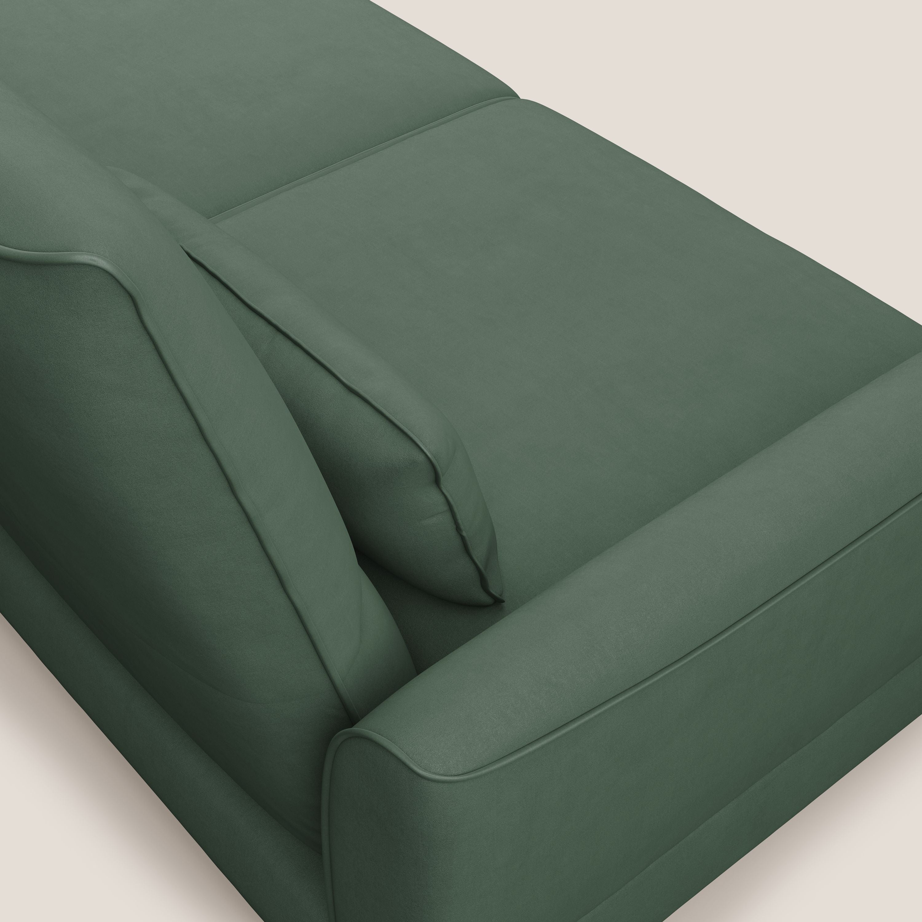 Tommy Divano angolare con relax e schienali traslanti in microfibra smacchiabile T11 verde - divani.store