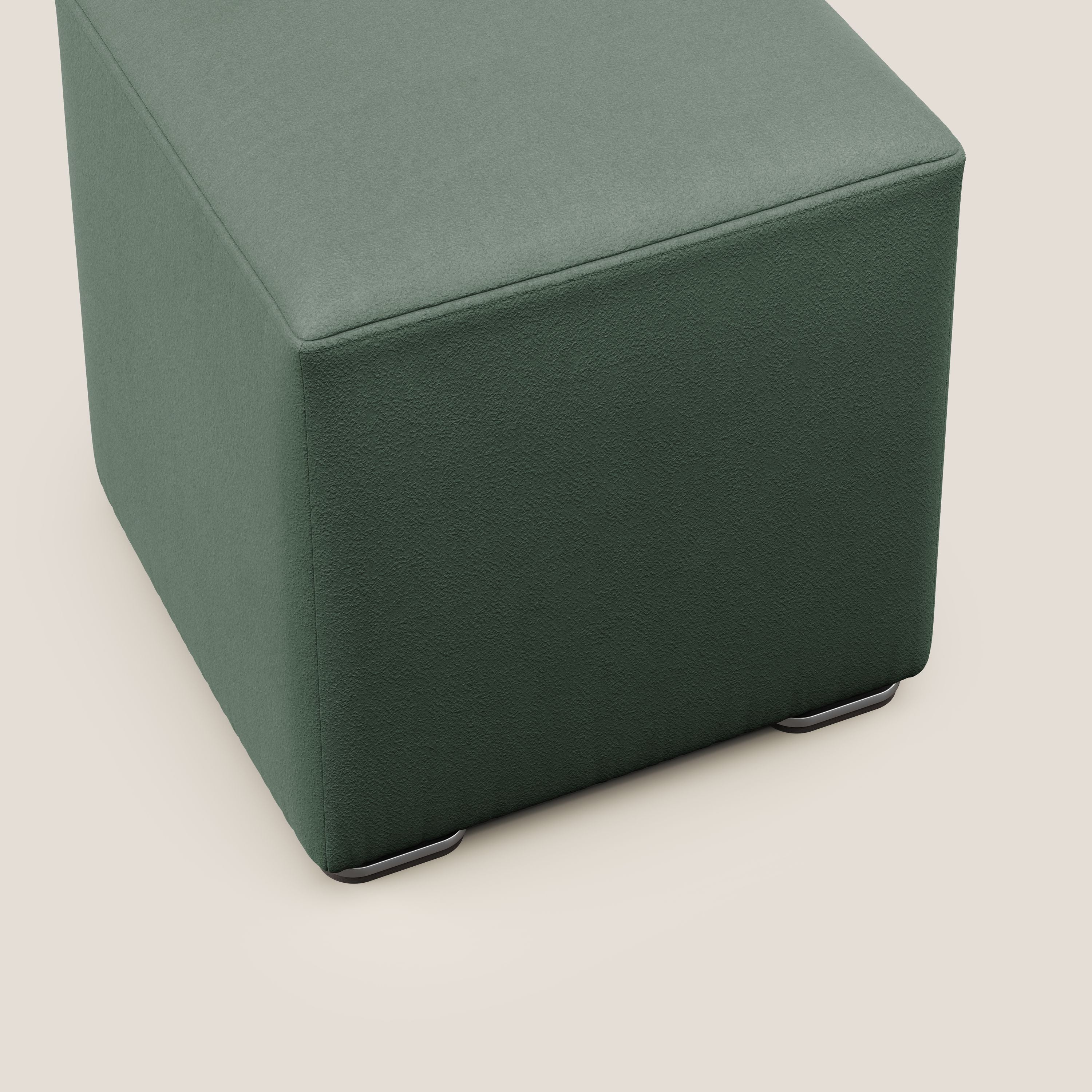 Cube pouf in microfibra smacchiabile T11 verde - divani.store