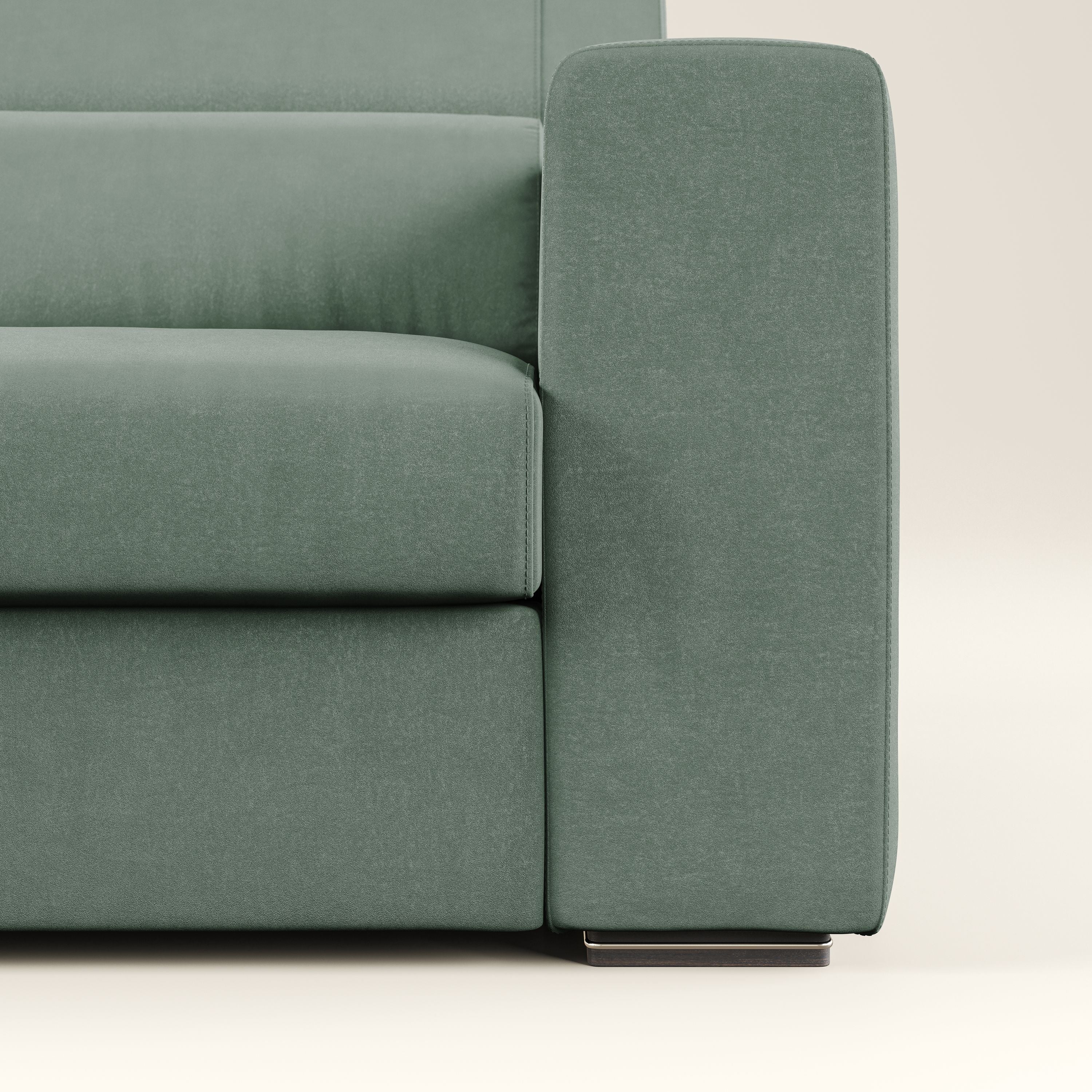 Vegas divano con poggiatesta reclinabili in microfibra smacchiabile T11 verde - divani.store
