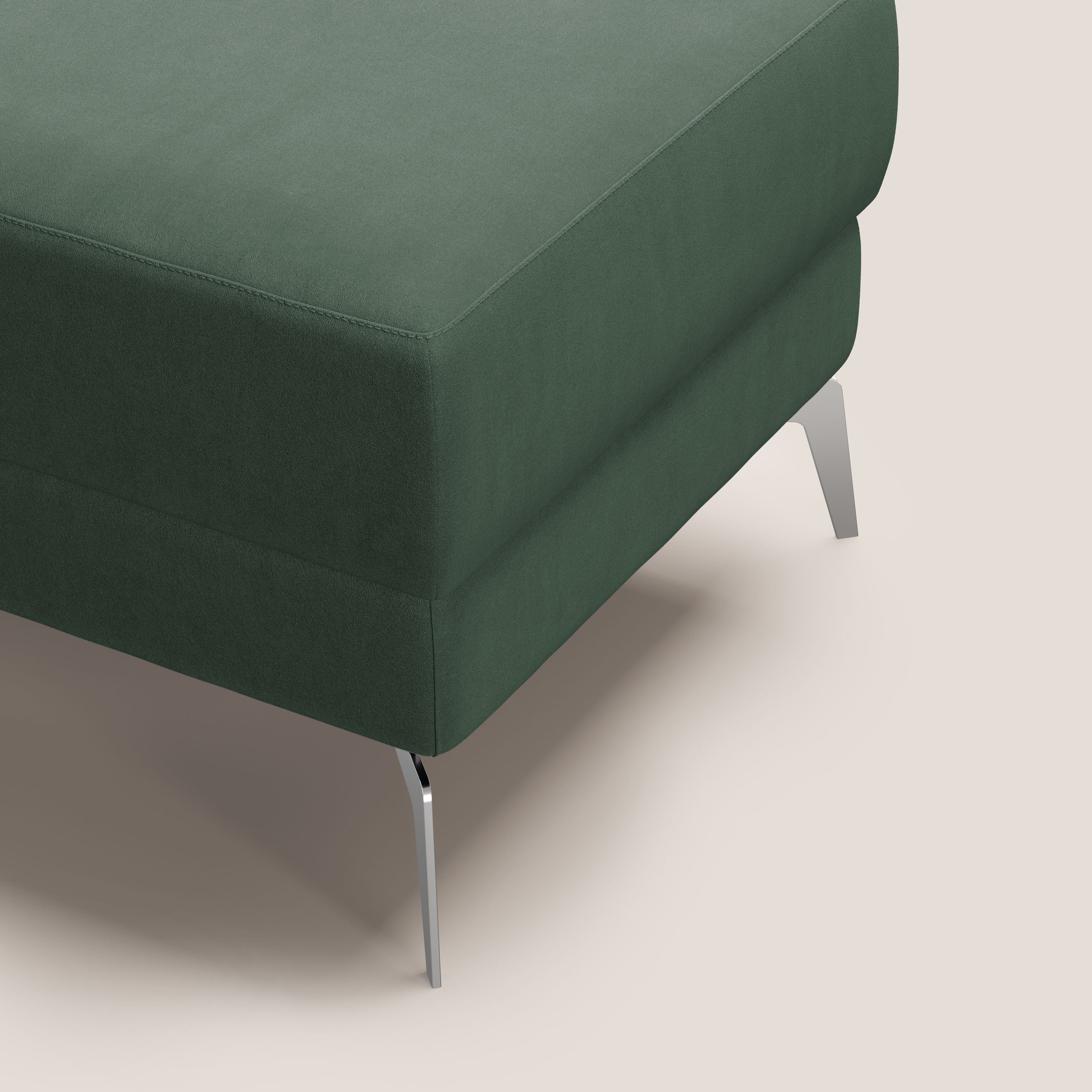 Star Pouf con piedini alti in microfibra impermeabile T11 verde - divani.store