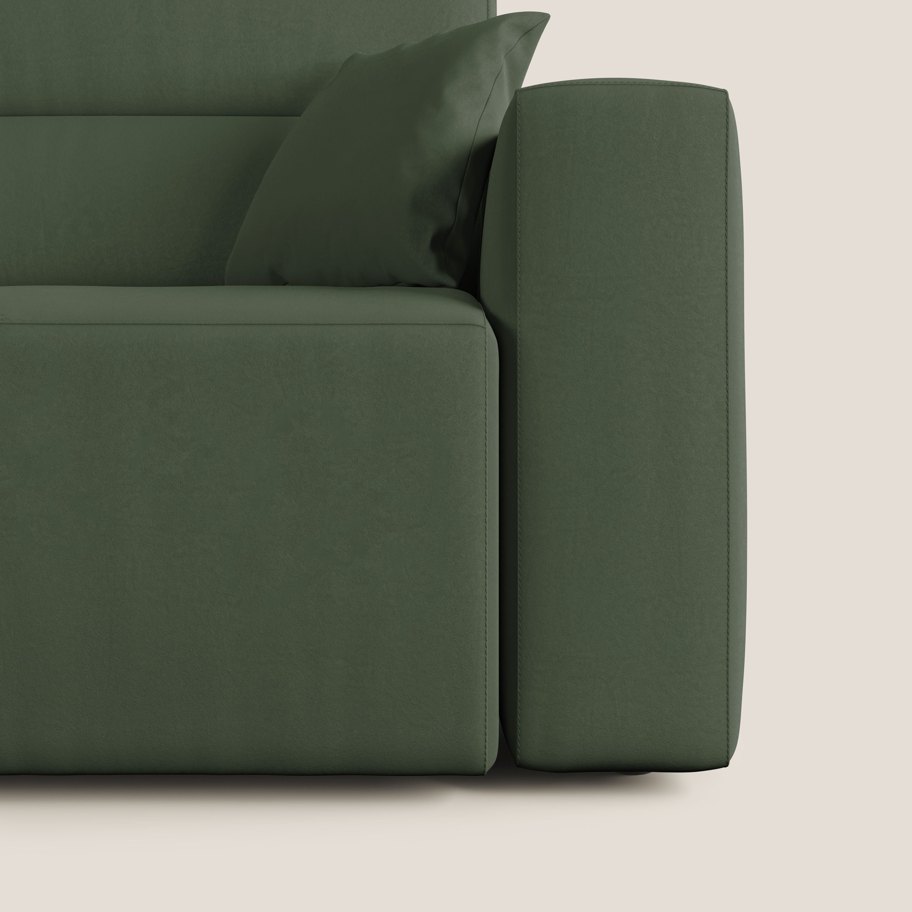 Orwell divano con seduta estraibile in microfibra smacchiabile T11 verde - divani.store