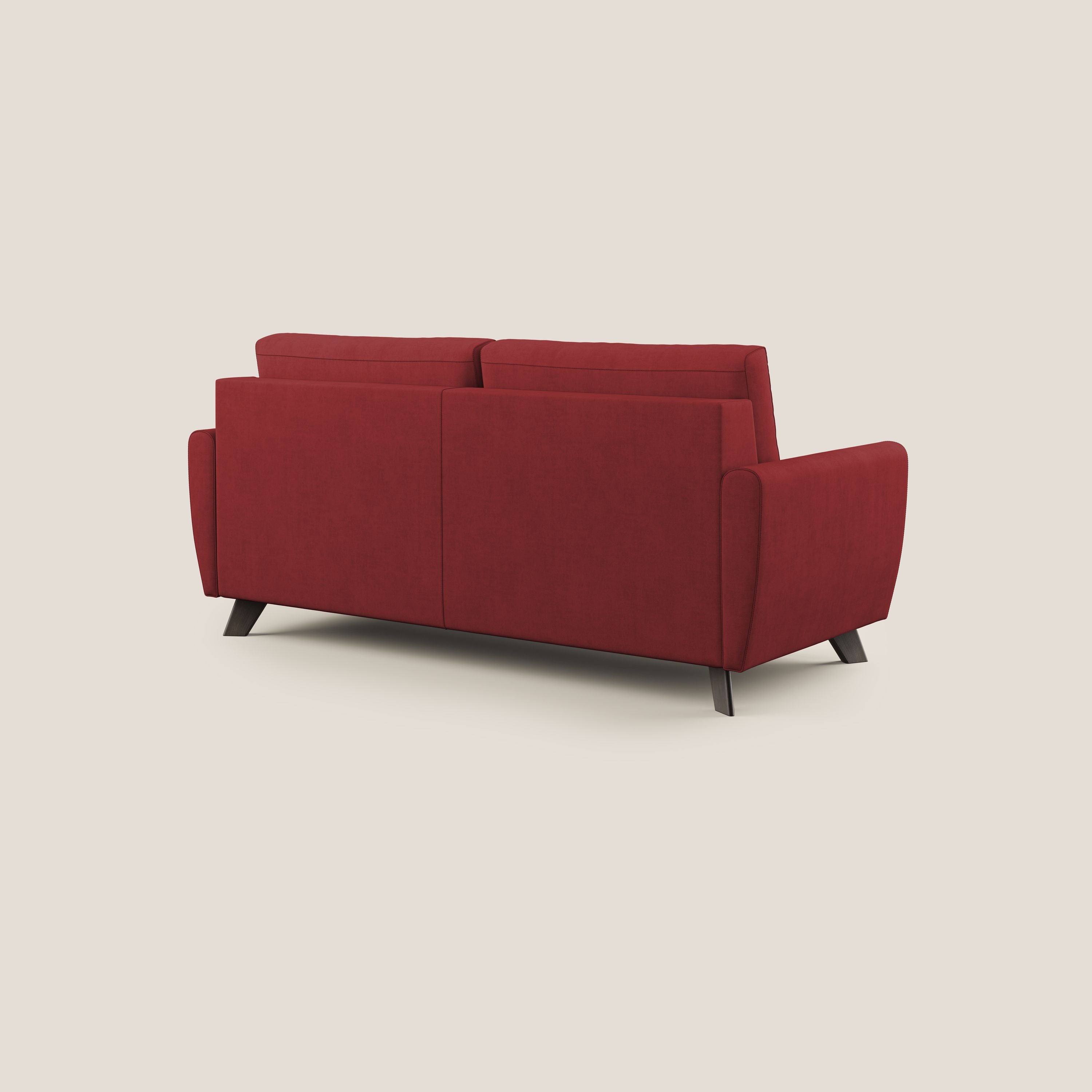 Callisto Divano letto matrimoniale in tessuto morbido impermeabile T02 rosso - divani.store