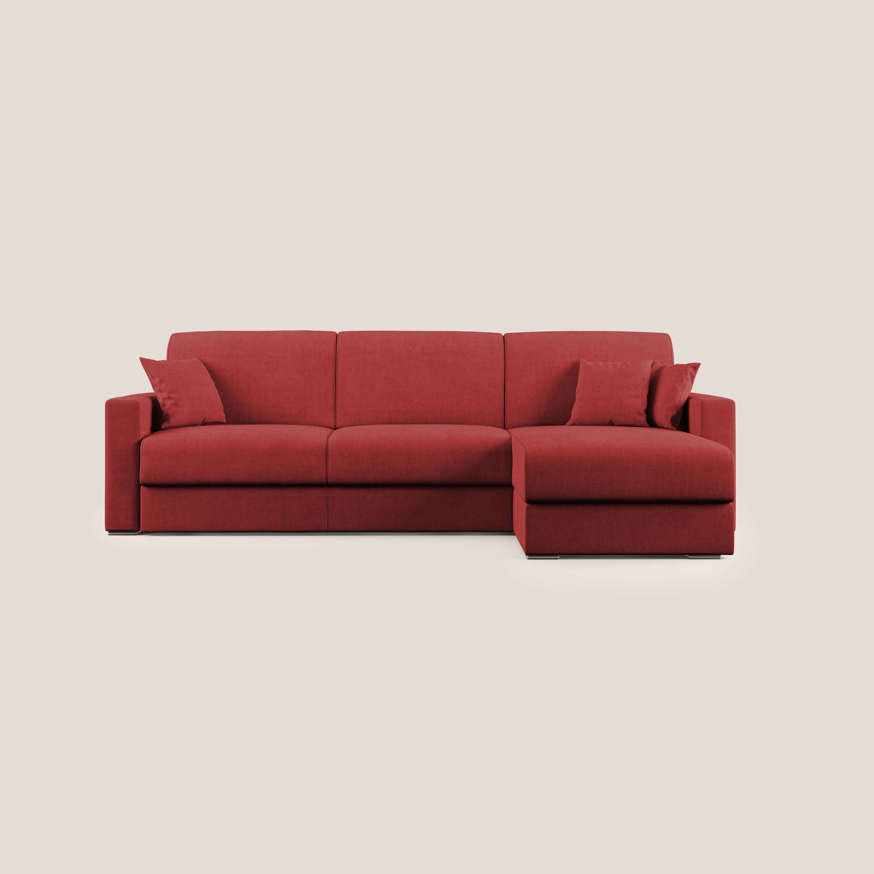 Best Divano letto angolare in tessuto impermeabile T02 rosso - divani.store
