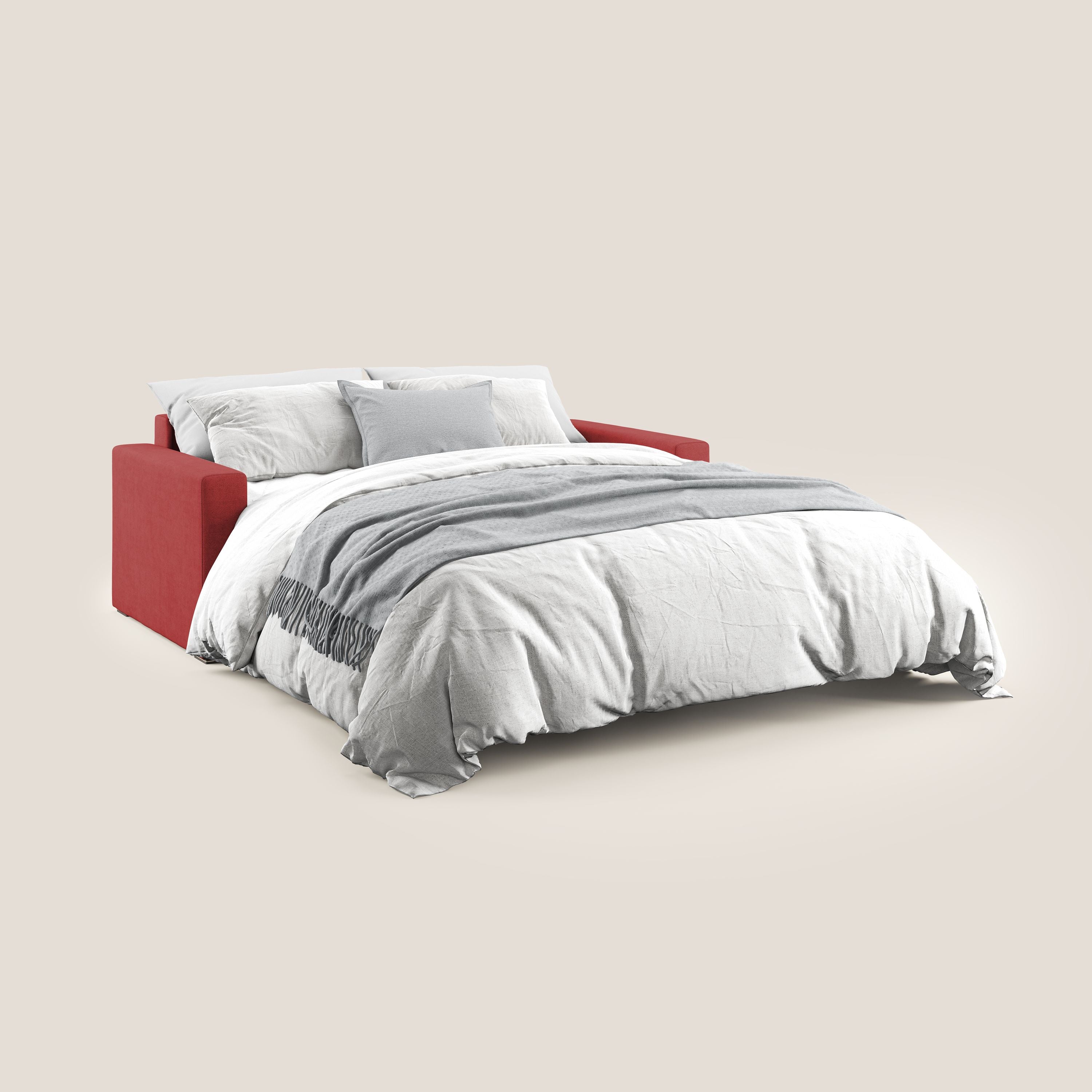 Best Divano letto matrimoniale in tessuto impermeabile T02 rosso - divani.store