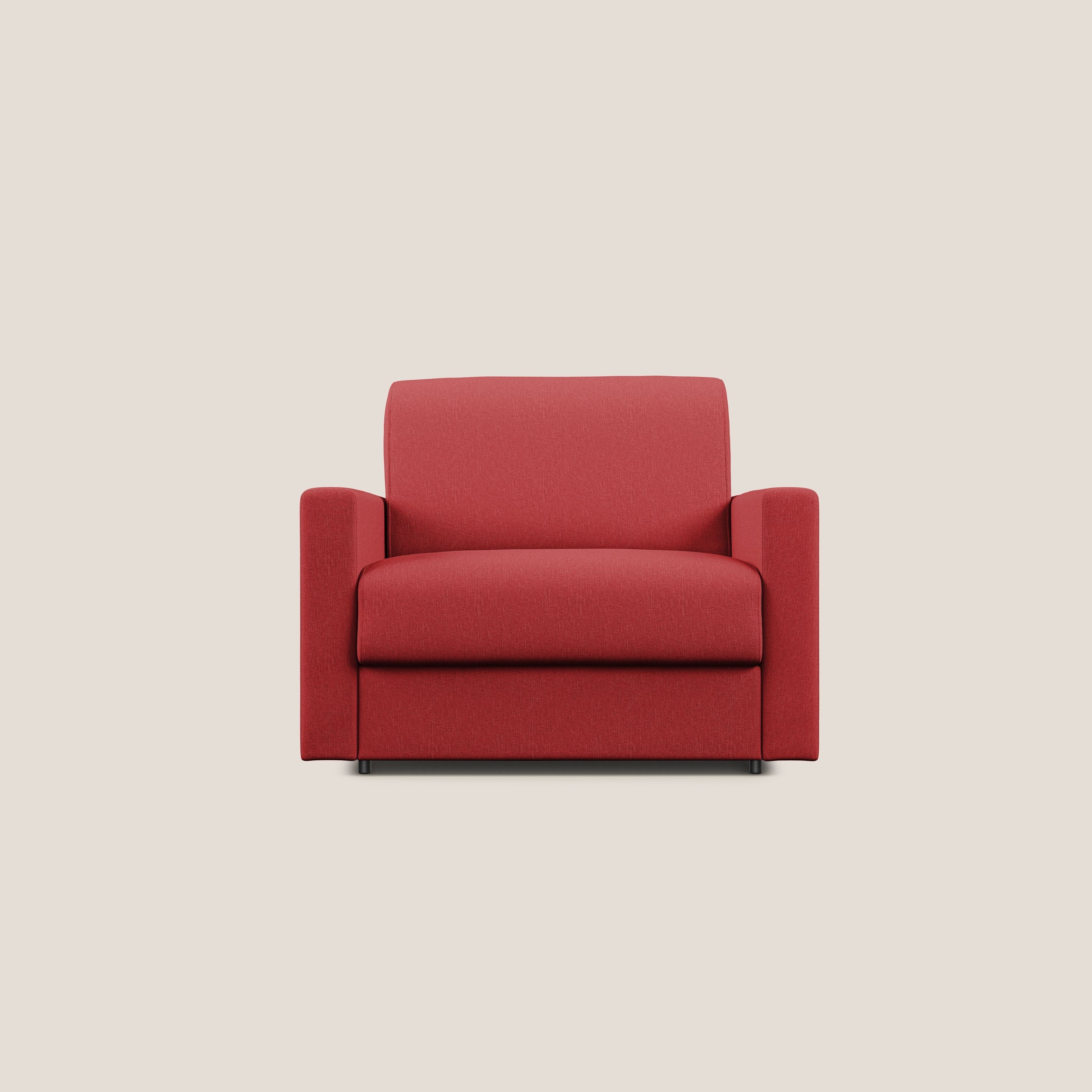 Chris poltrona letto in tessuto impermeabile T13 rosso - divani.store