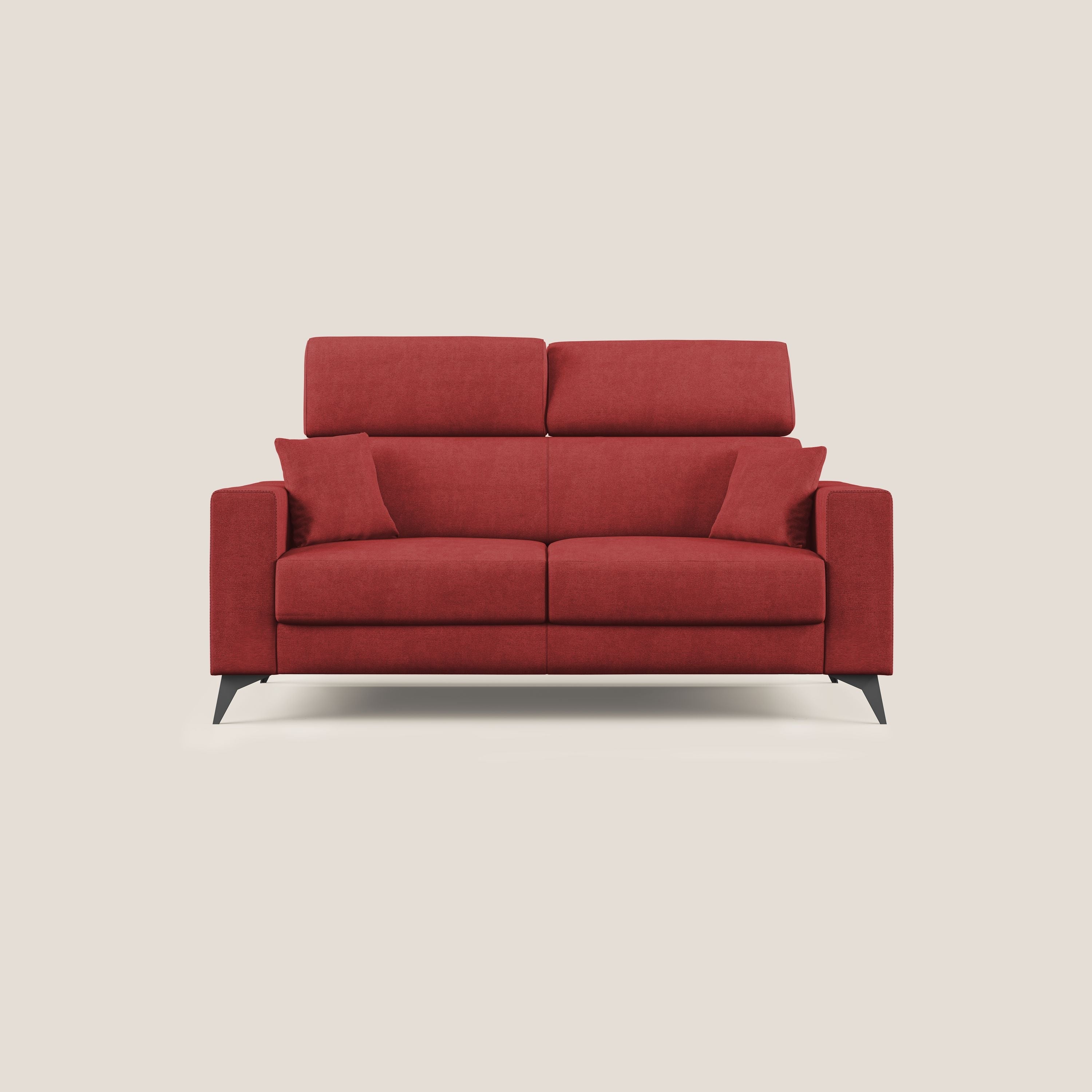 Pegaso divano letto con poggiatesta reclinabili e rivestimento T02 rosso - divani.store