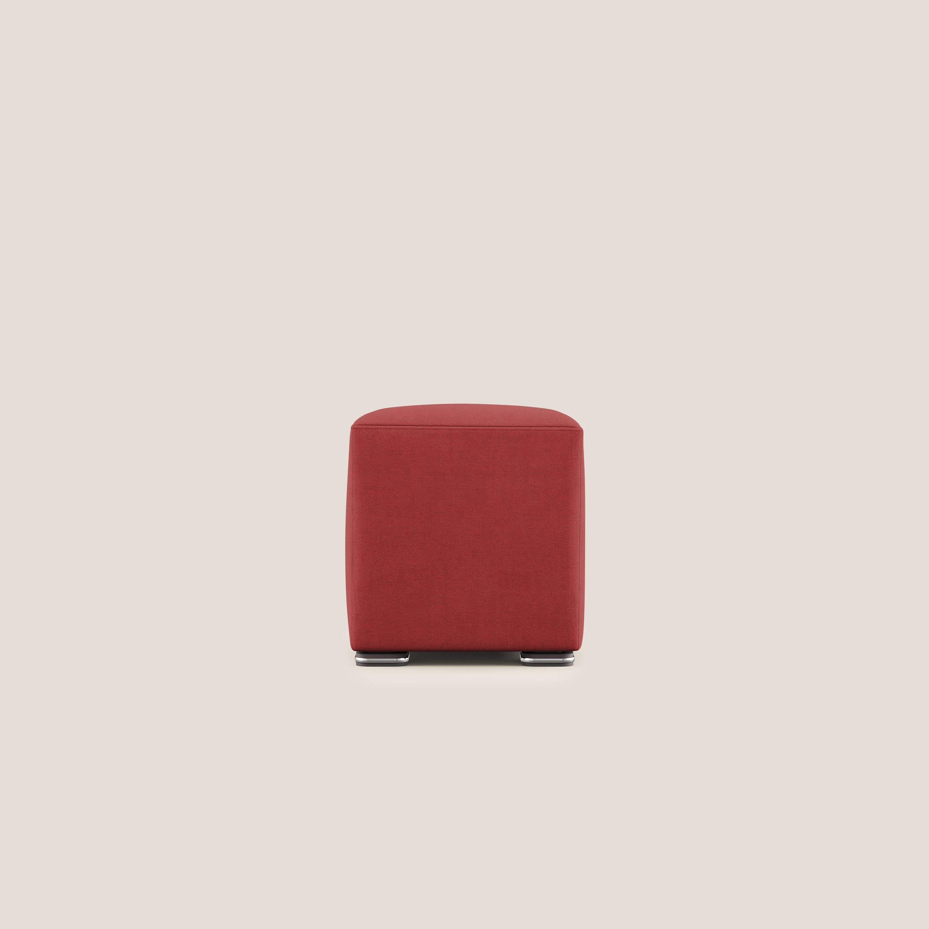 Cube pouf in tessuto morbido impermeabile T02 rosso - divani.store