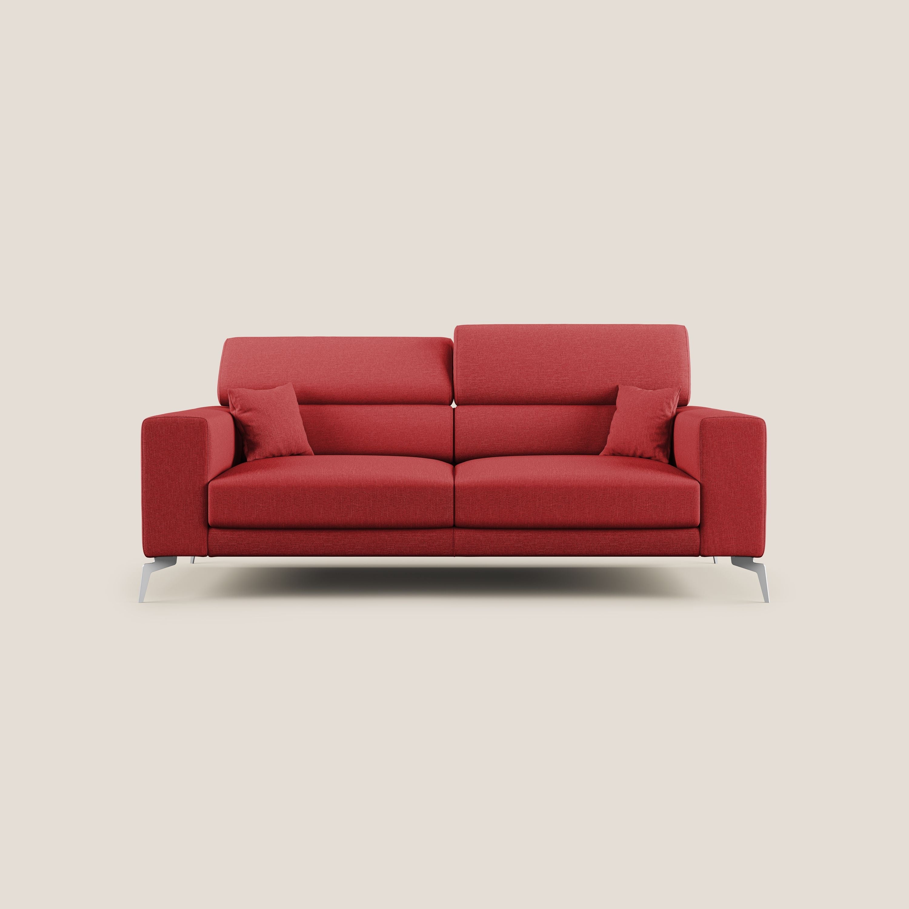 Blade Divano con poggiatesta reclinabili in tessuto impermeabile misto cotone T13 rosso - divani.store