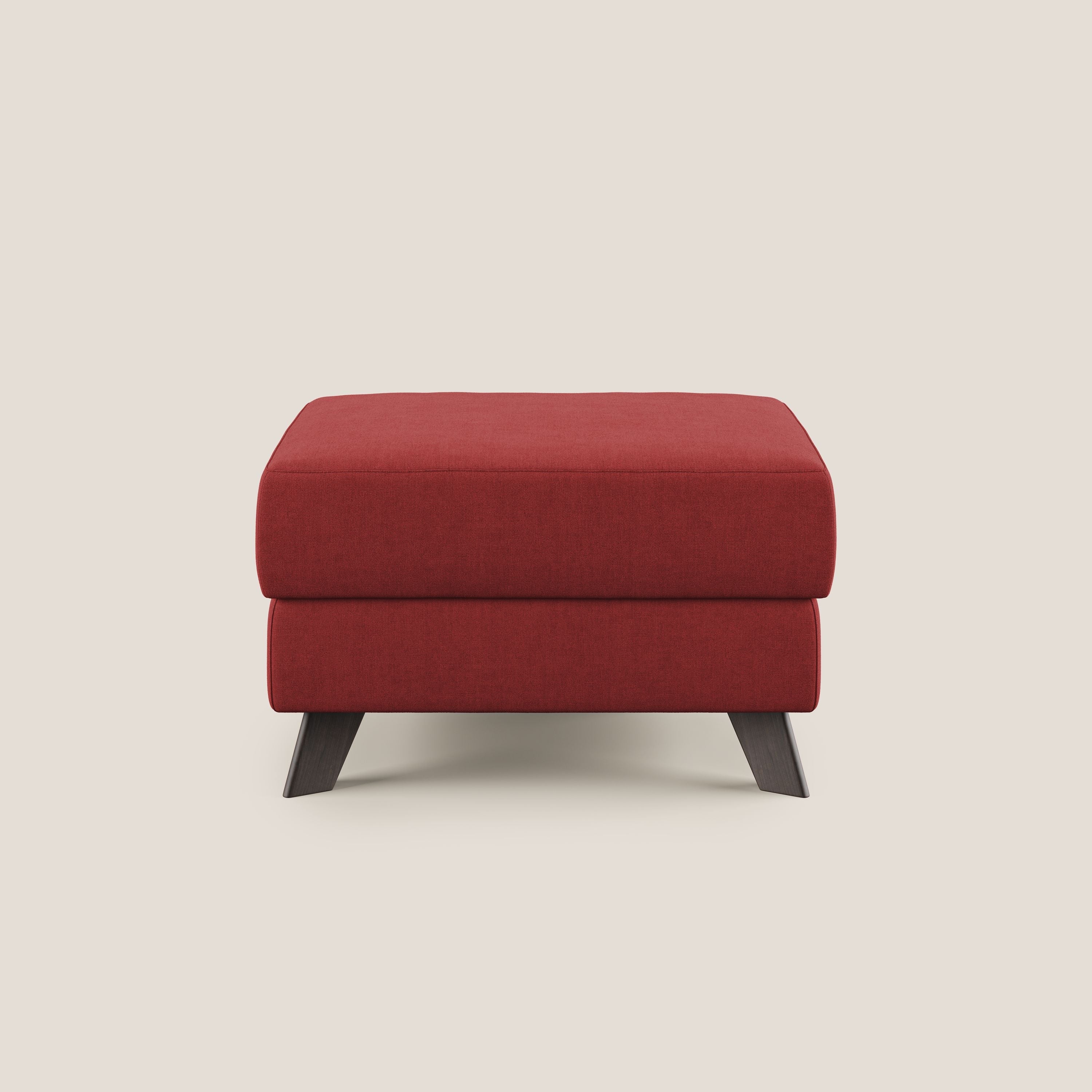 Moon Pouf contenitore e piedini alti in tessuto morbido impermeabile T02 rosso - divani.store