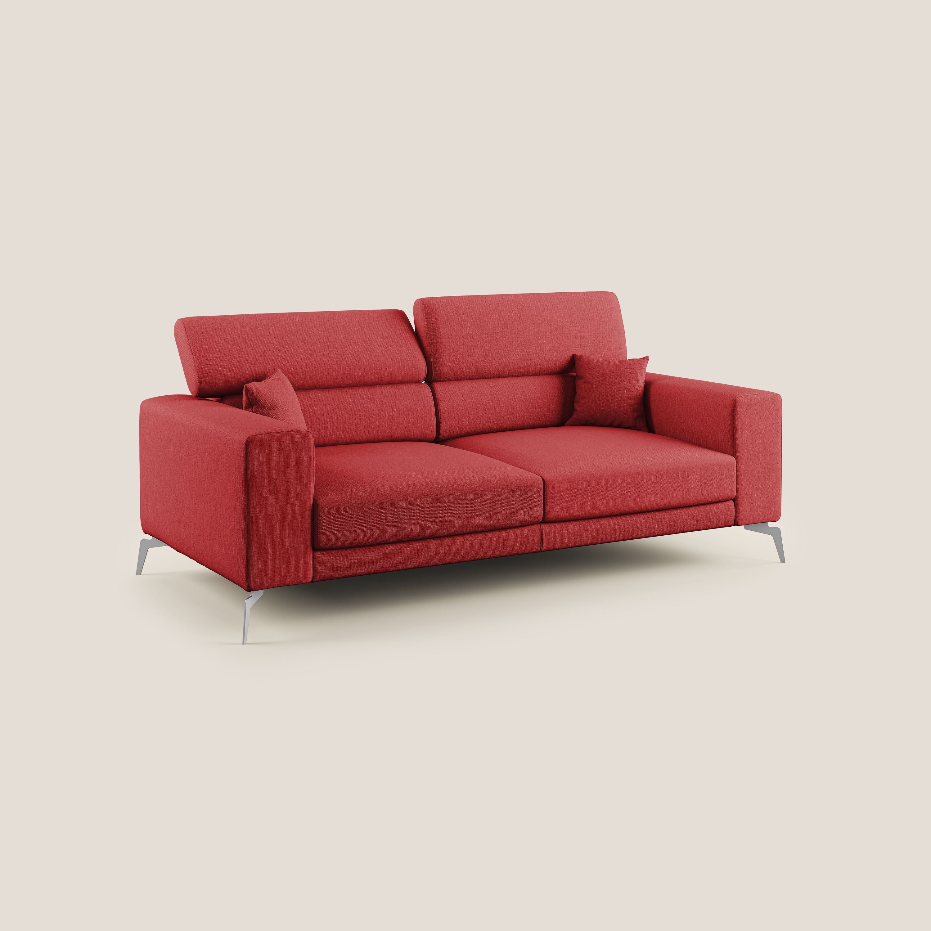 Blade Divano con poggiatesta reclinabili in tessuto impermeabile misto cotone T13 rosso - divani.store