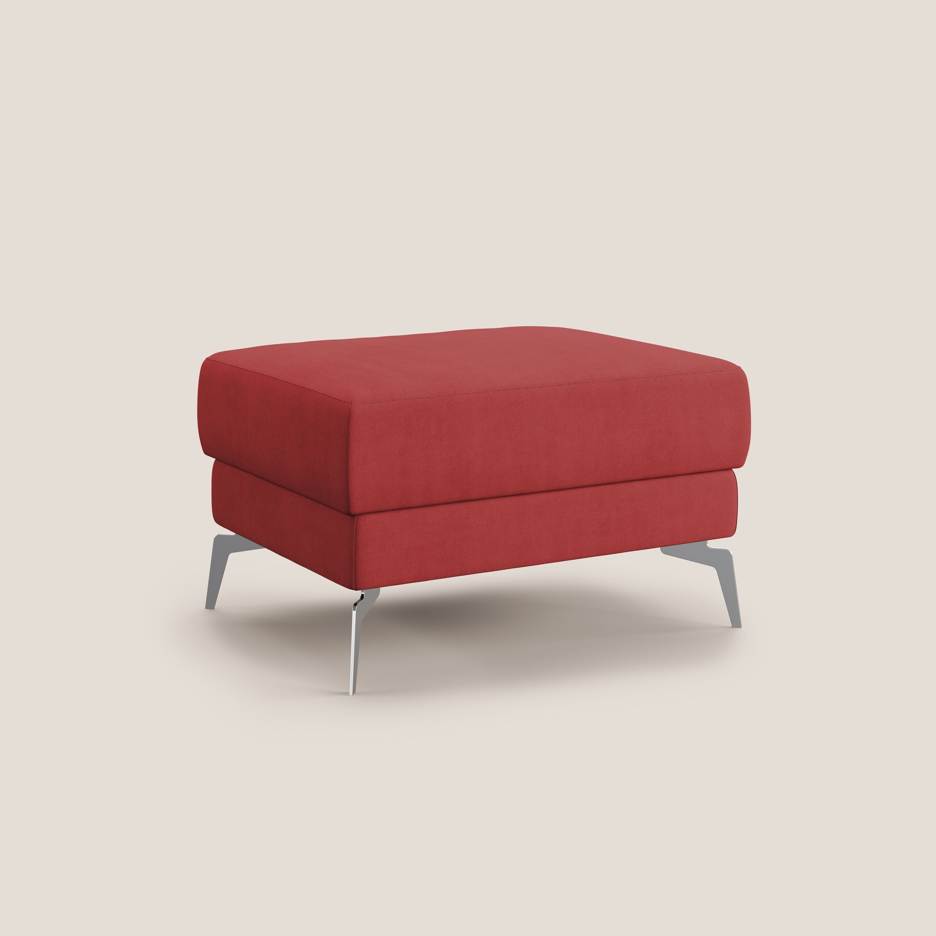 Star Pouf con piedini alti in tessuto impermeabile T02 rosso - divani.store