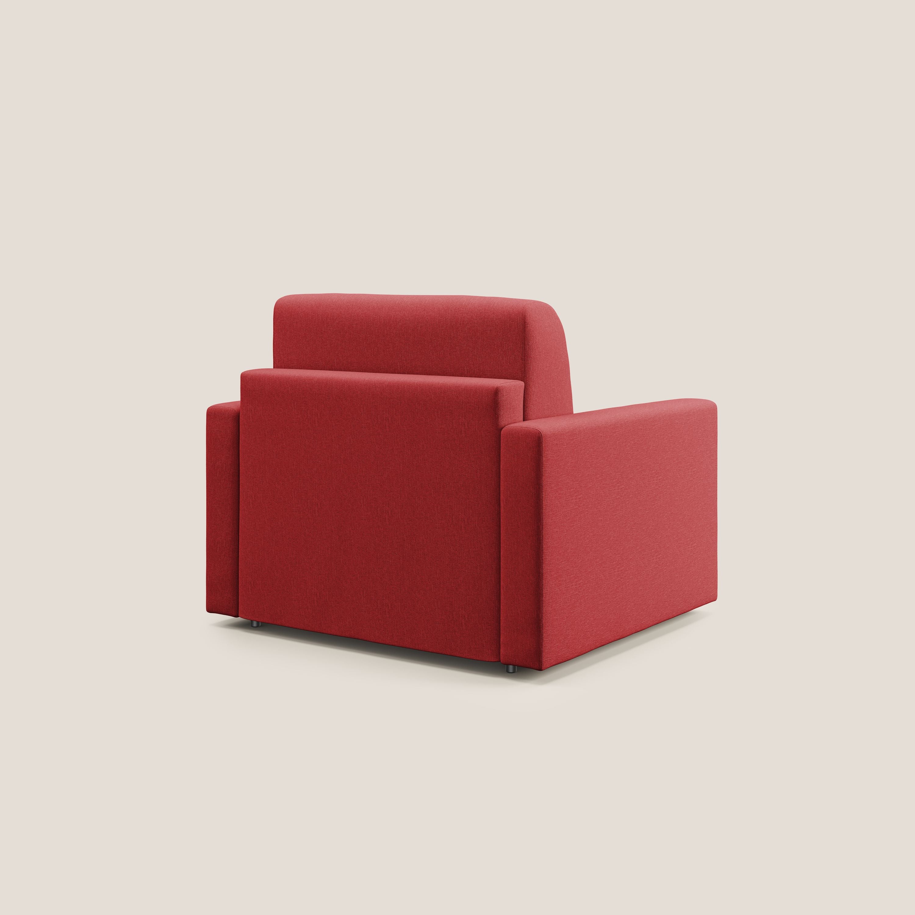 Chris poltrona letto in tessuto impermeabile T13 rosso - divani.store