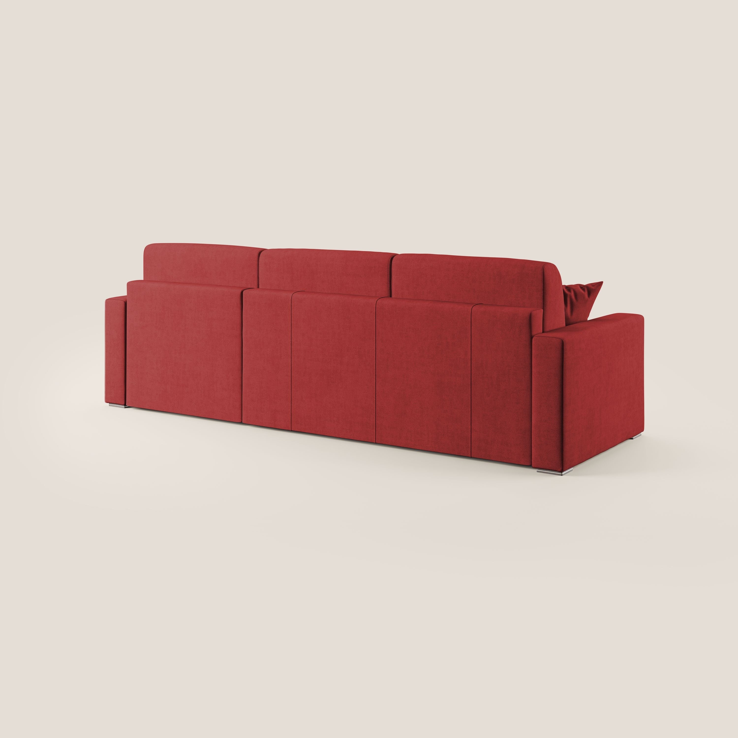 Best Divano letto angolare in tessuto impermeabile T02 rosso - divani.store