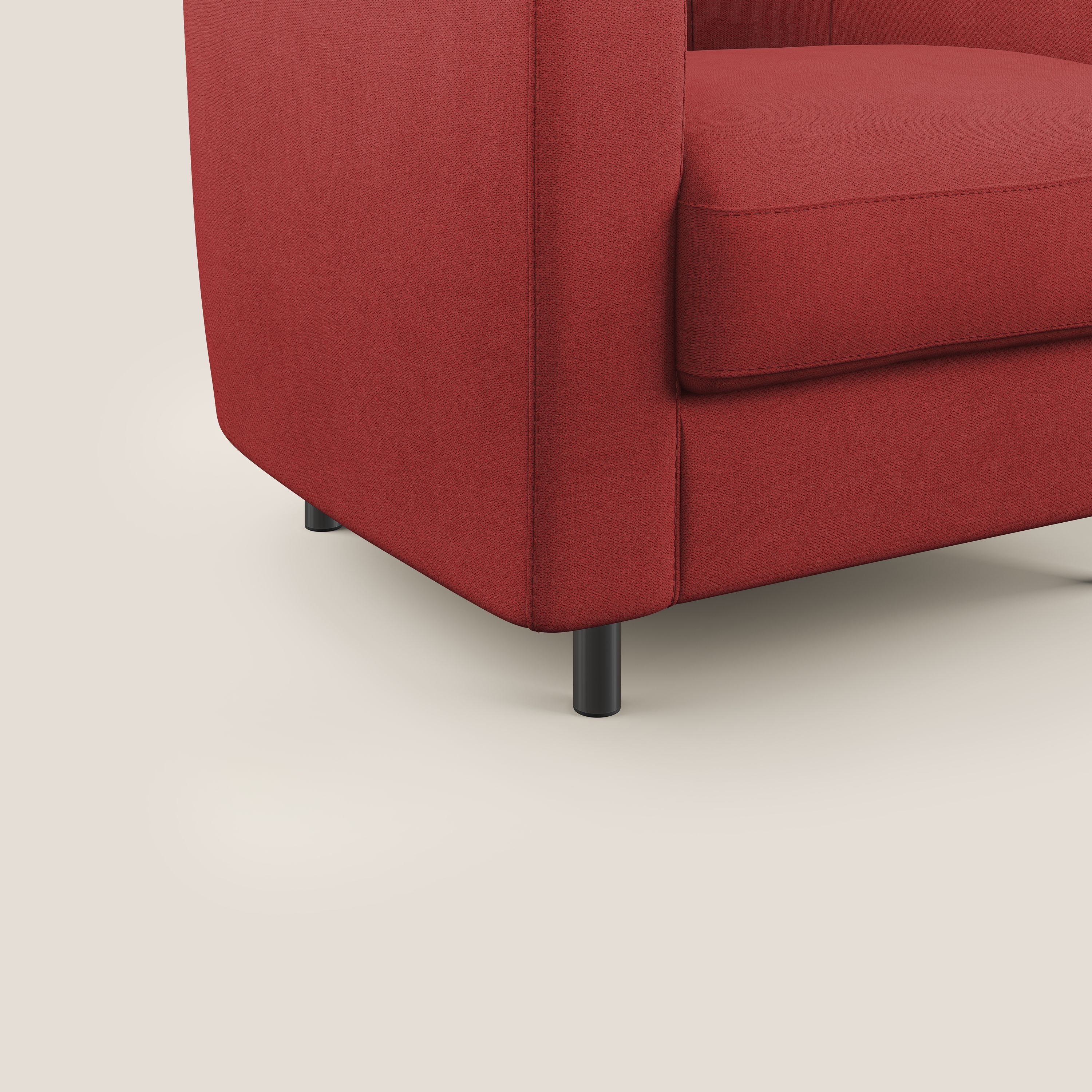 Pandora Poltroncina in tessuto morbido impermeabile T02 rosso - divani.store