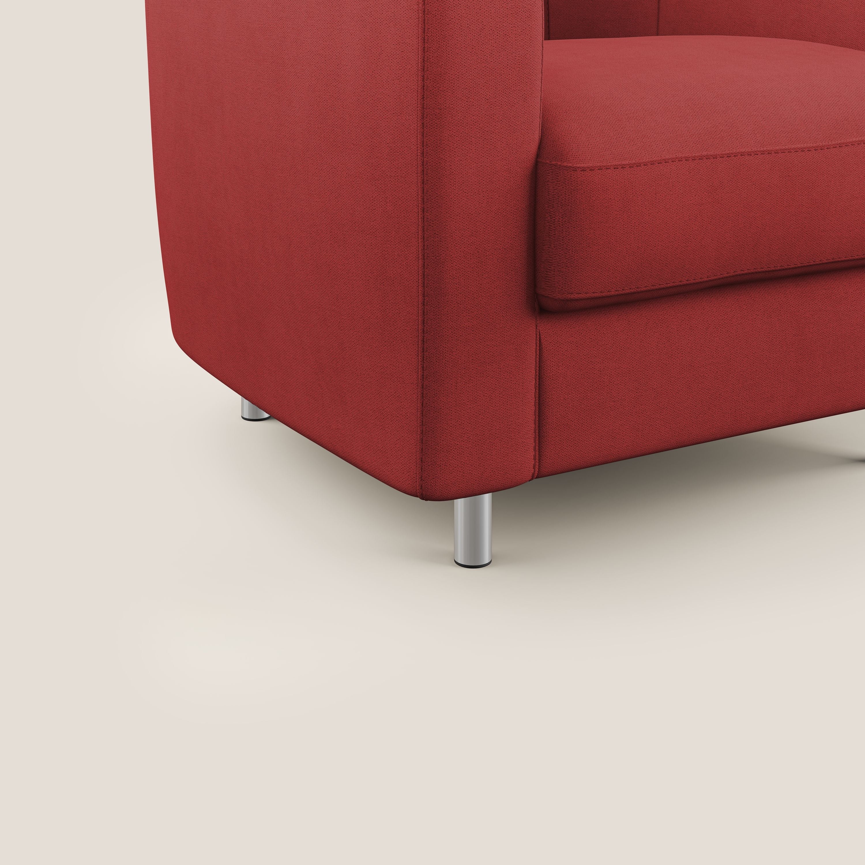 Sally Poltroncina in tessuto morbido impermeabile T02 rosso - divani.store