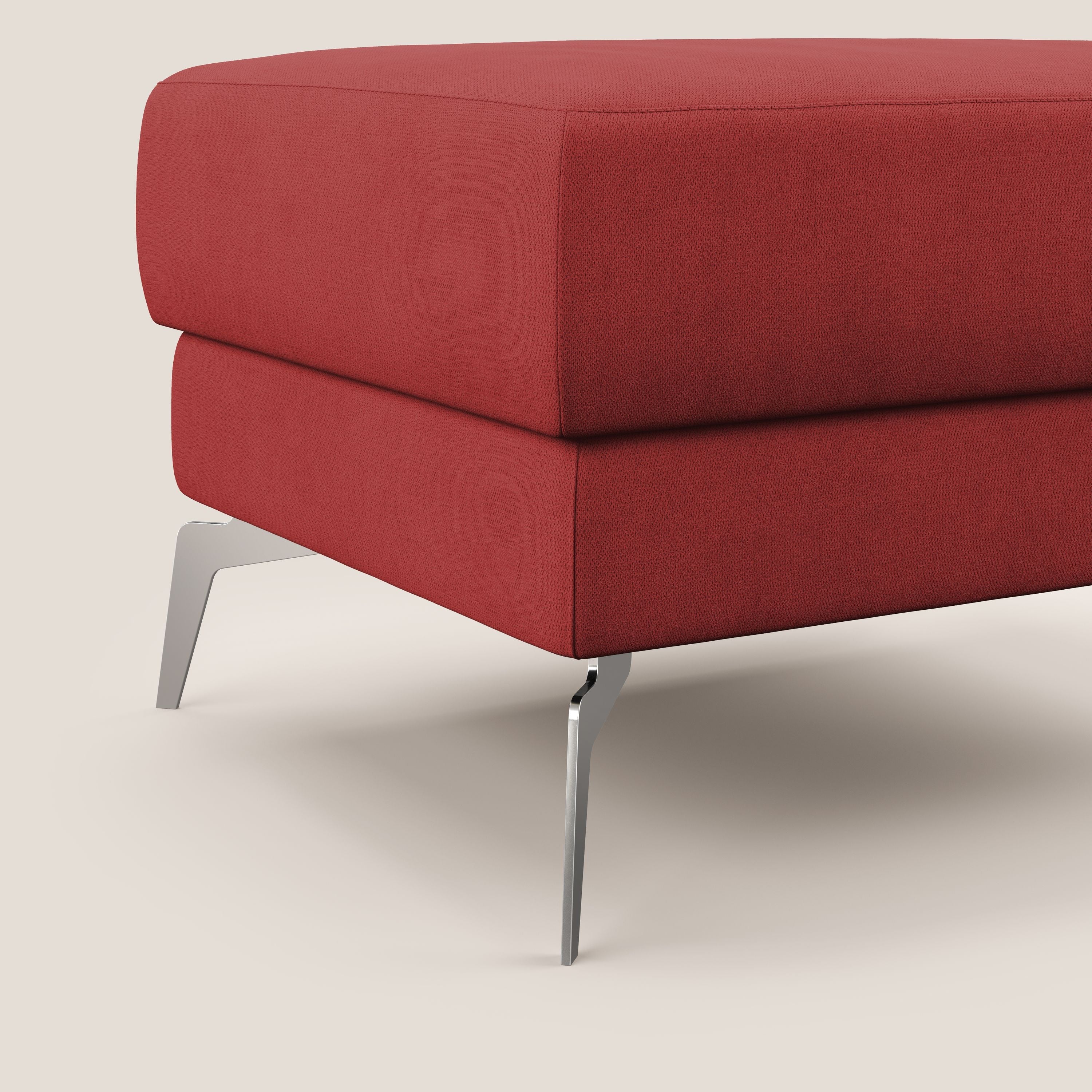 Star Pouf con piedini alti in tessuto impermeabile T02 rosso - divani.store