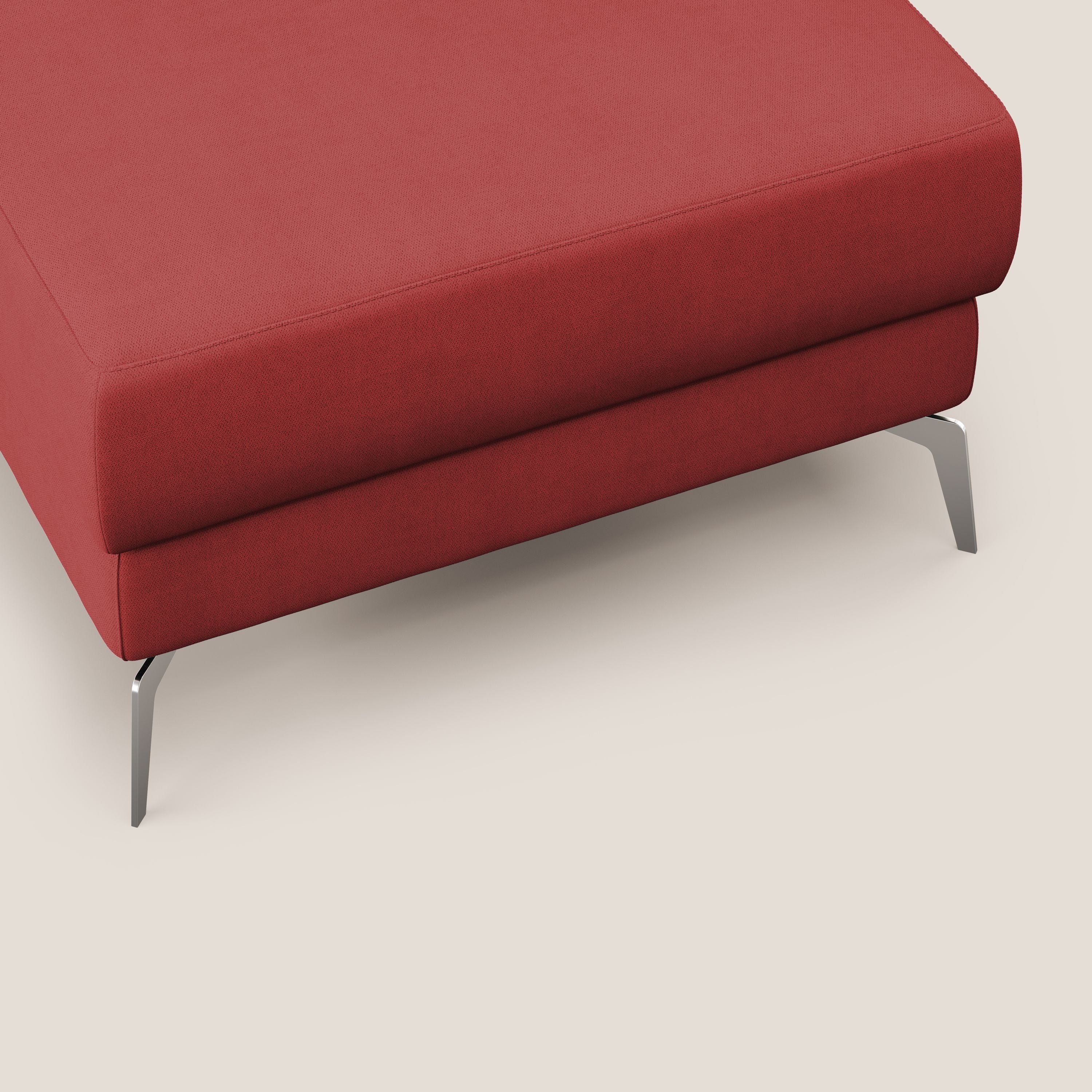 Star Pouf con piedini alti in tessuto impermeabile T02 rosso - divani.store