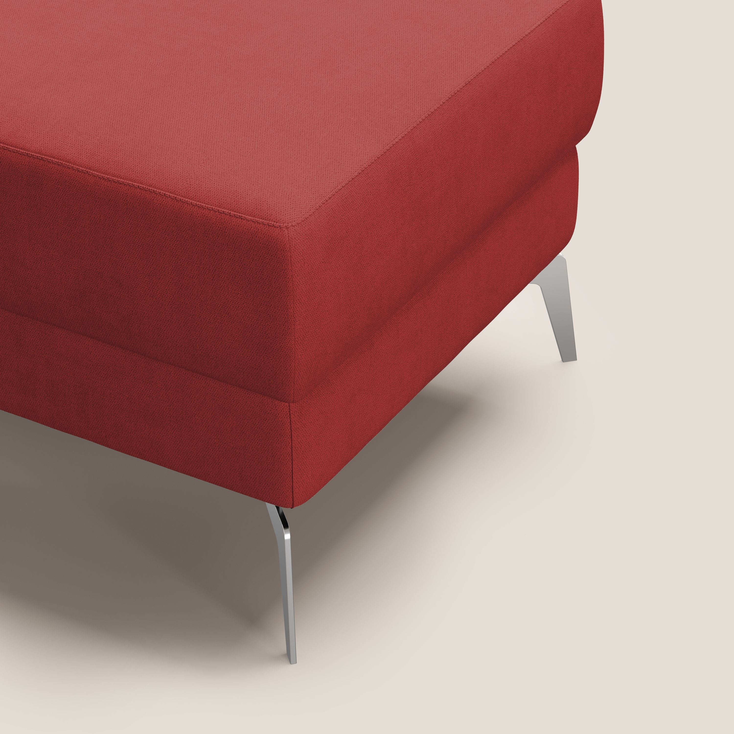 Star Pouf con piedini alti in tessuto impermeabile T02 rosso - divani.store