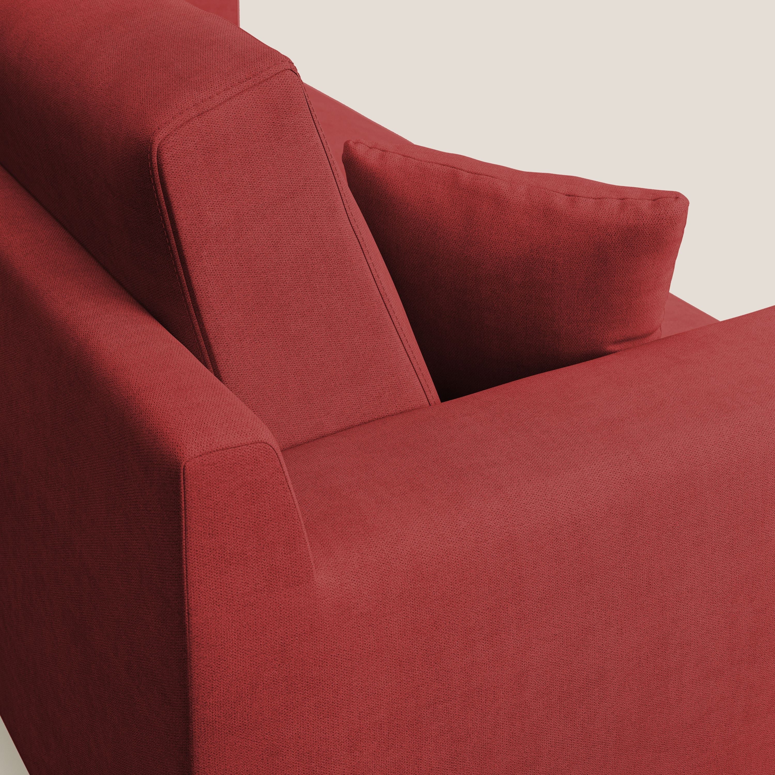 Danish divano moderno in tessuto morbido impermeabile T02 rosso - divani.store