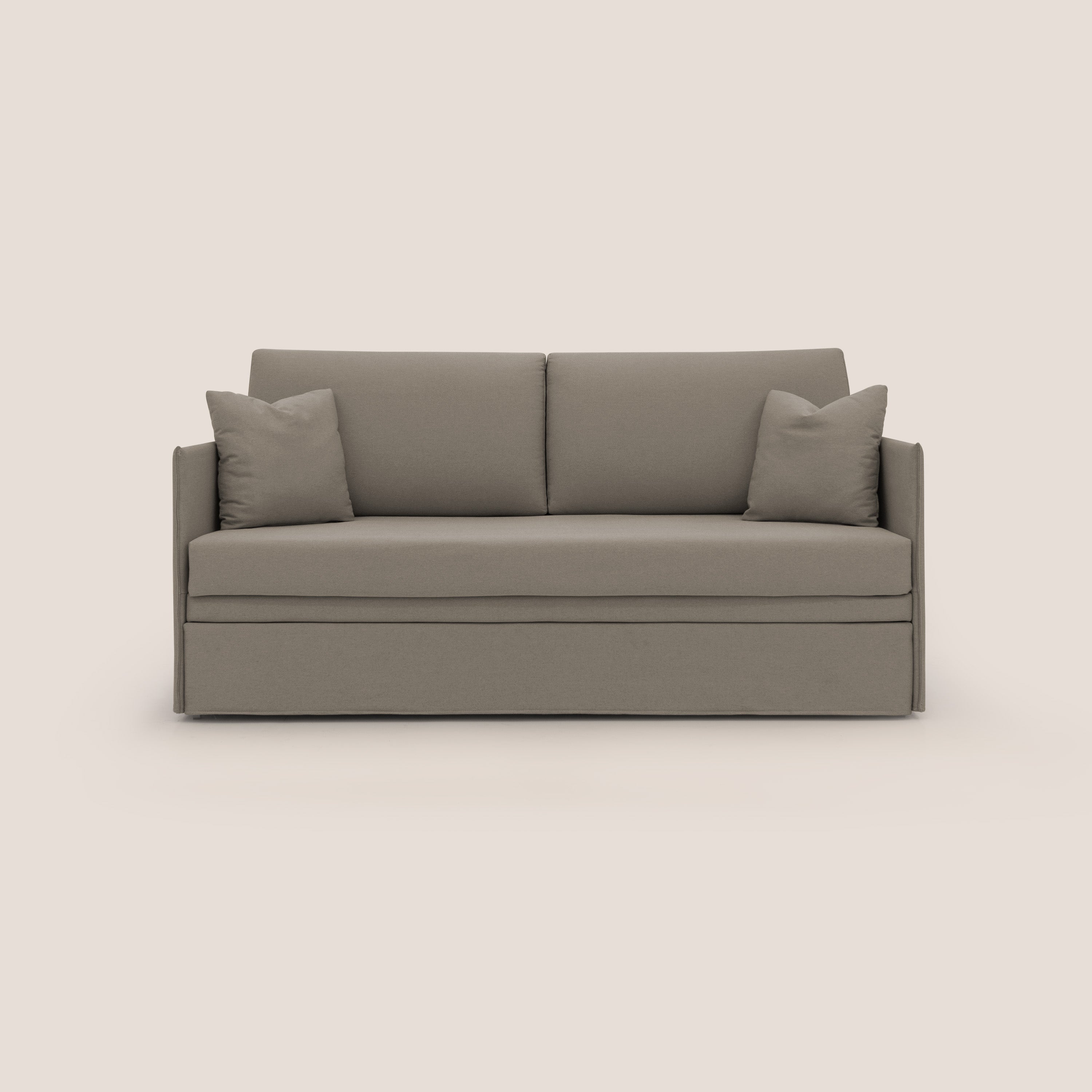 Tortona Divano duplex con doppio letto in tessuto simil cotone impermeabile T13 tortora - divani.store
