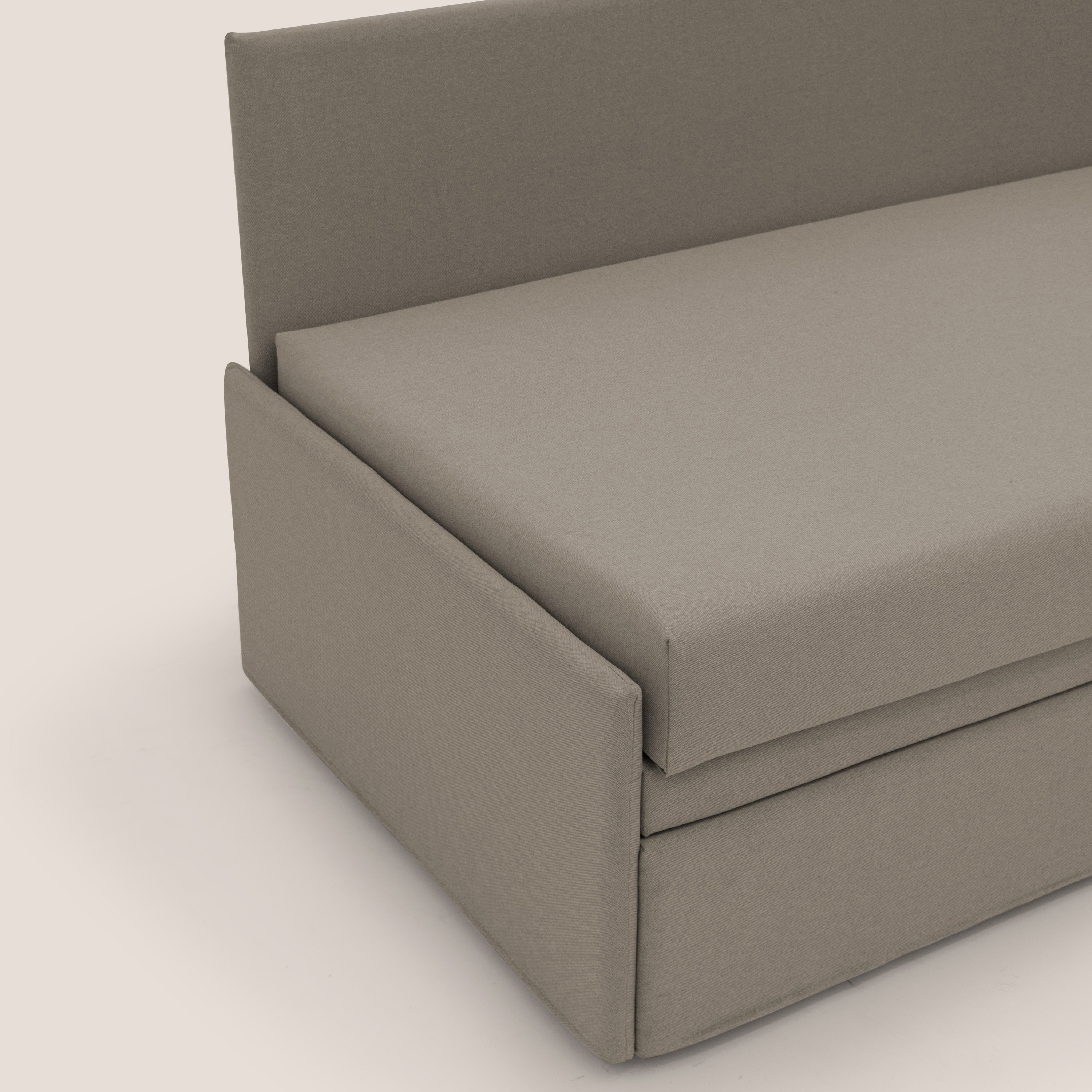 Naviglio Divano duplex con doppio letto in tessuto simil cotone impermeabile T13 tortora - divani.store