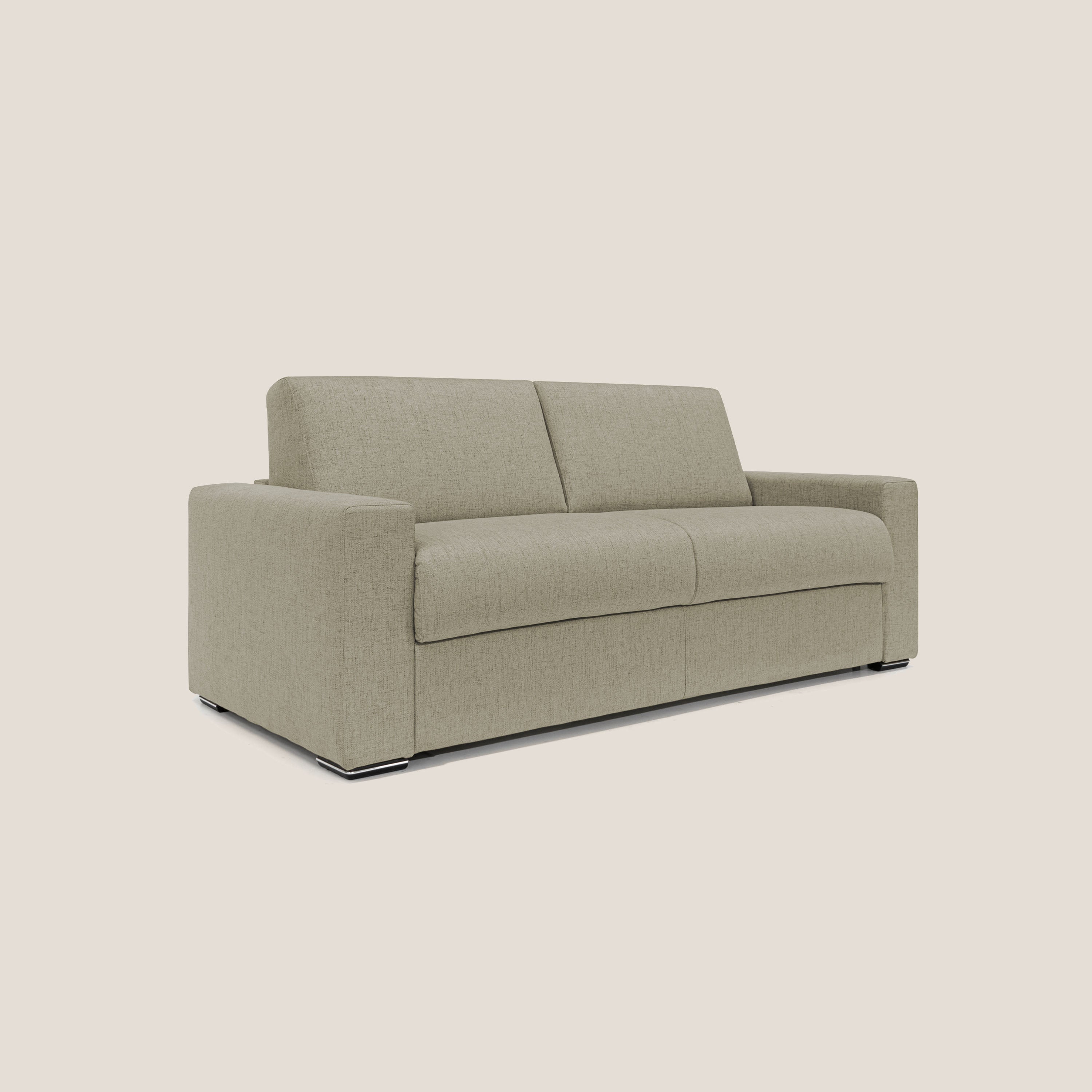 Nixon Divano letto matrimoniale con materasso 20 cm in tessuto impermeabile T03 marrone - divani.store