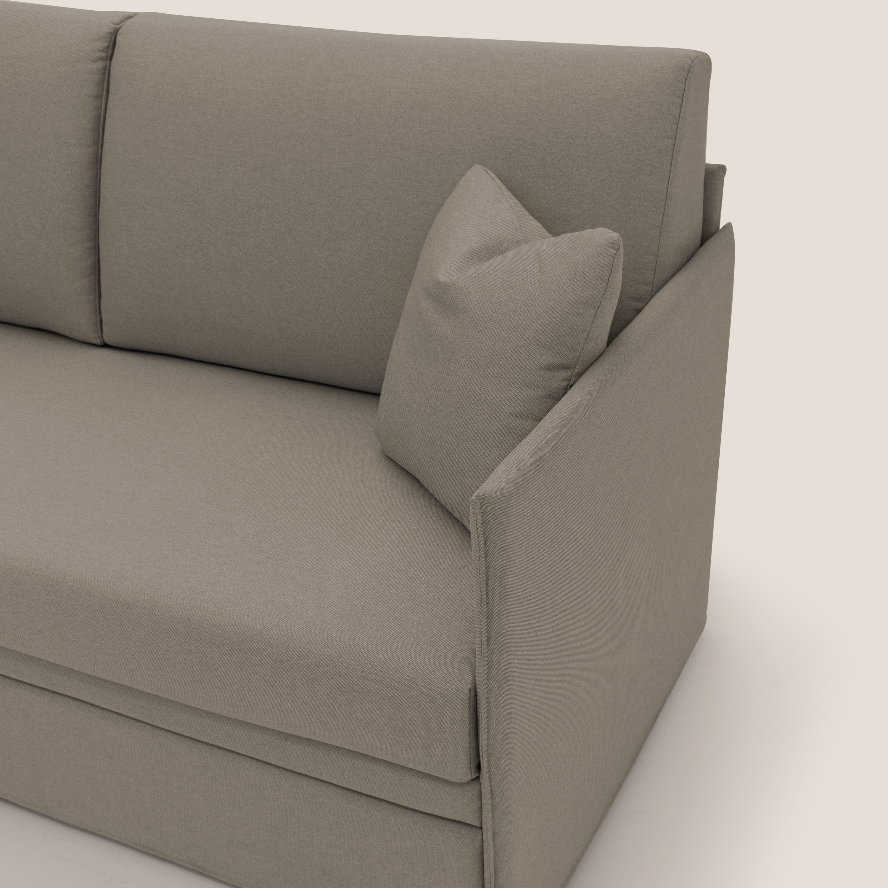 Tortona Divano duplex con doppio letto in tessuto simil cotone impermeabile T13 tortora - divani.store