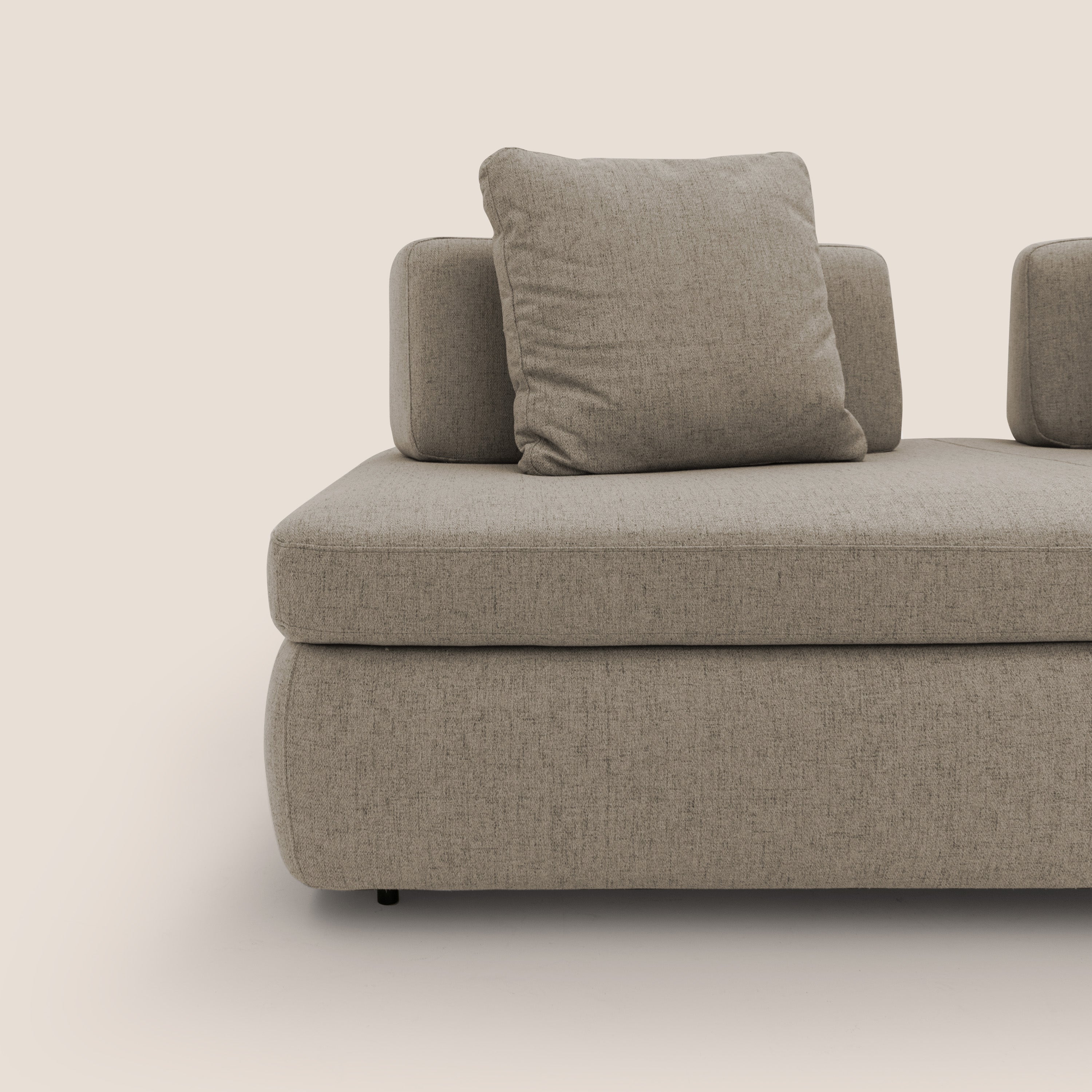 Gransasso Divano letto matrimoniale dal DESIGN innovativo in tessuto impermeabile T03 marrone - divani.store