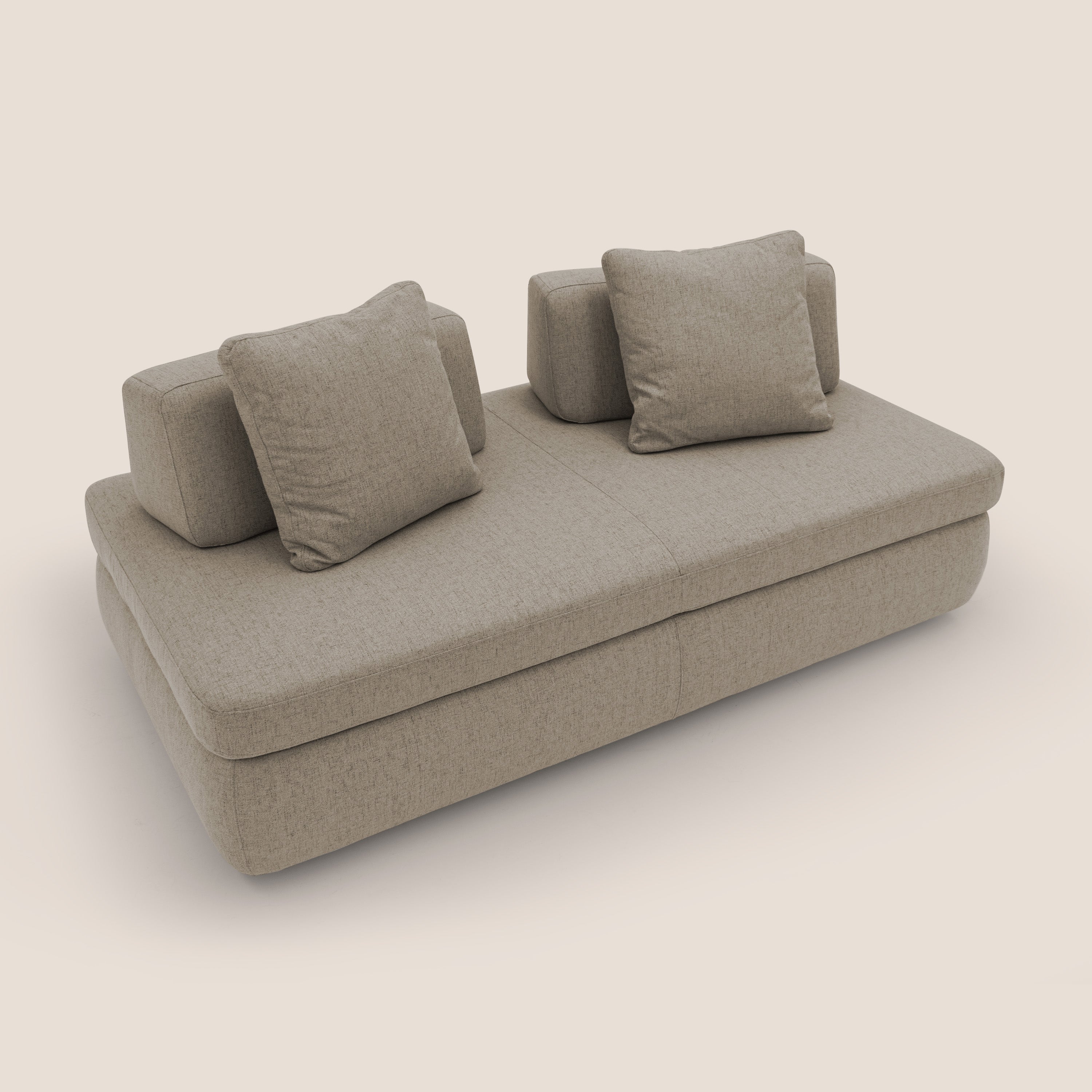 Gransasso Divano letto matrimoniale dal DESIGN innovativo in tessuto impermeabile T03 marrone - divani.store